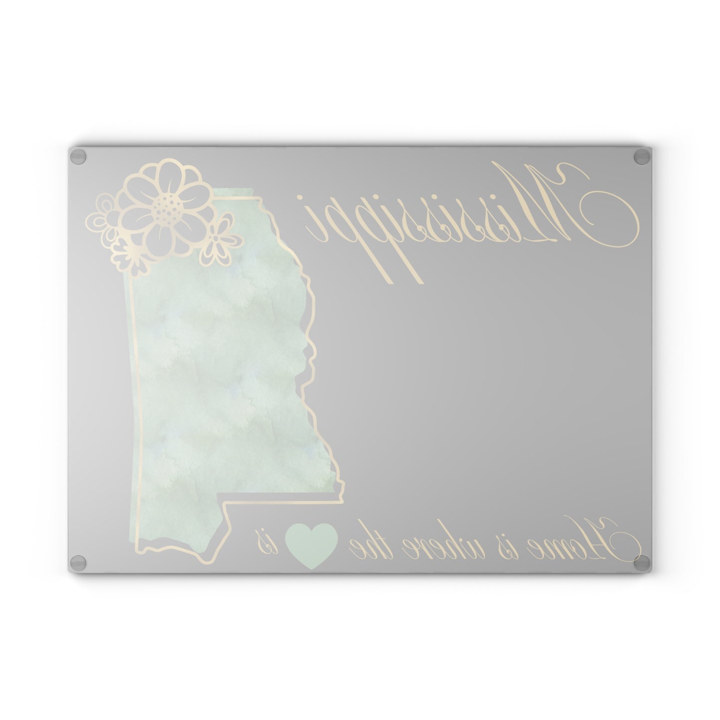 💚 Mississippi Floral Cutting Board – Southern Charm with Heartfelt Elegance 🌼