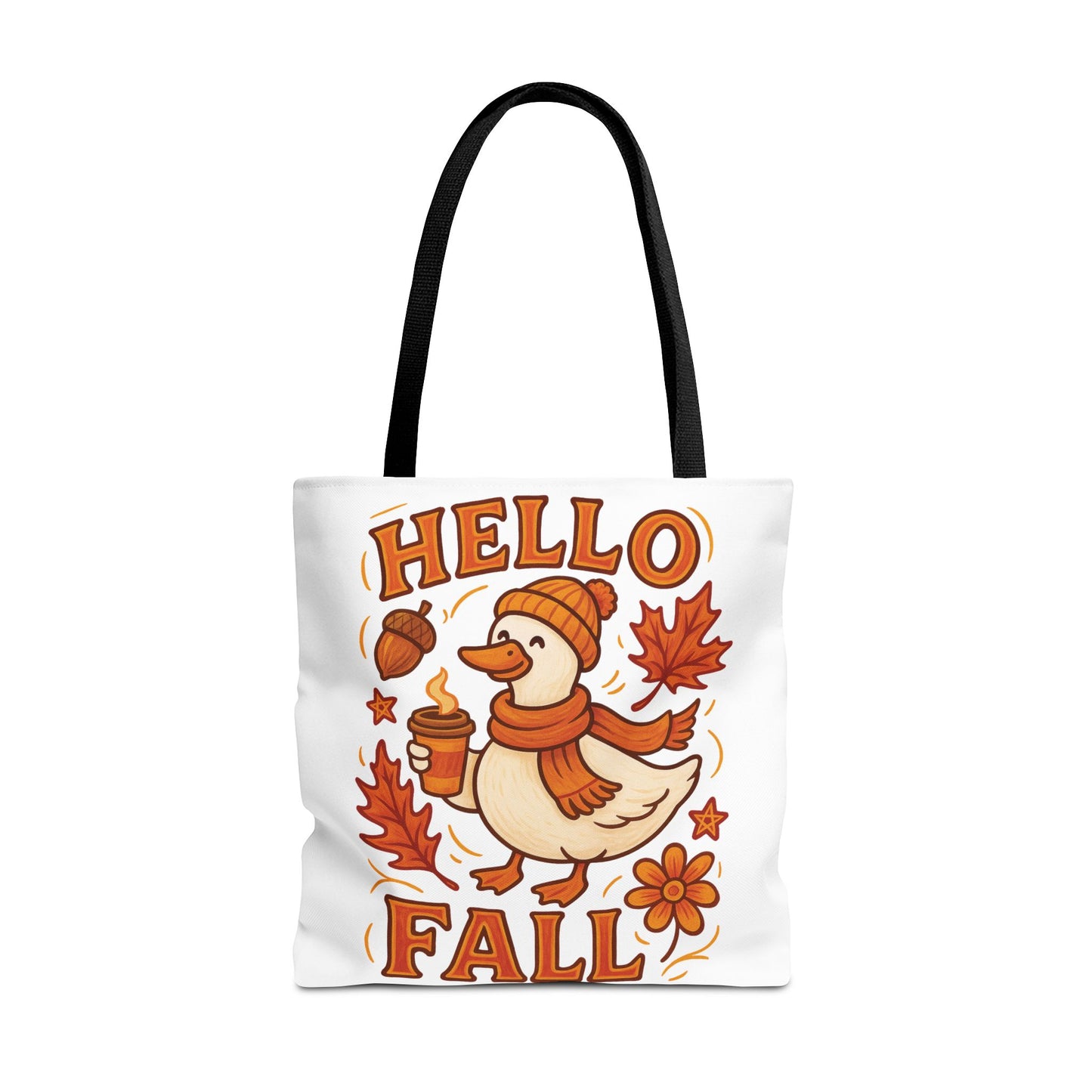🧡 Hello Fall Duck Tote Bag – Cozy Autumn Vibes & Feathered Charm 🍂🦆