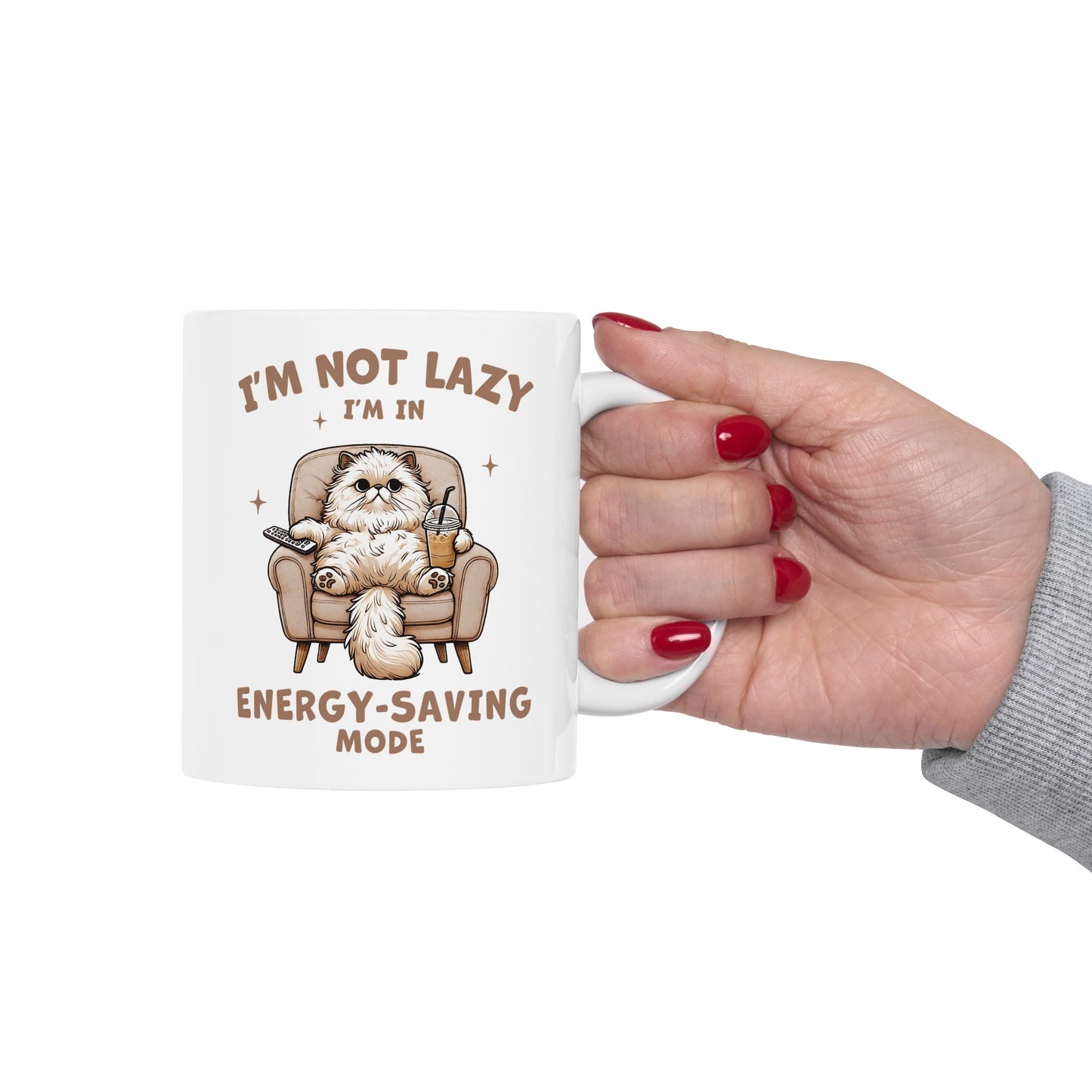 🐾 No soy perezoso, estoy en modo ahorro de energía – Divertida taza de café de gato para amantes de los gatos 😸