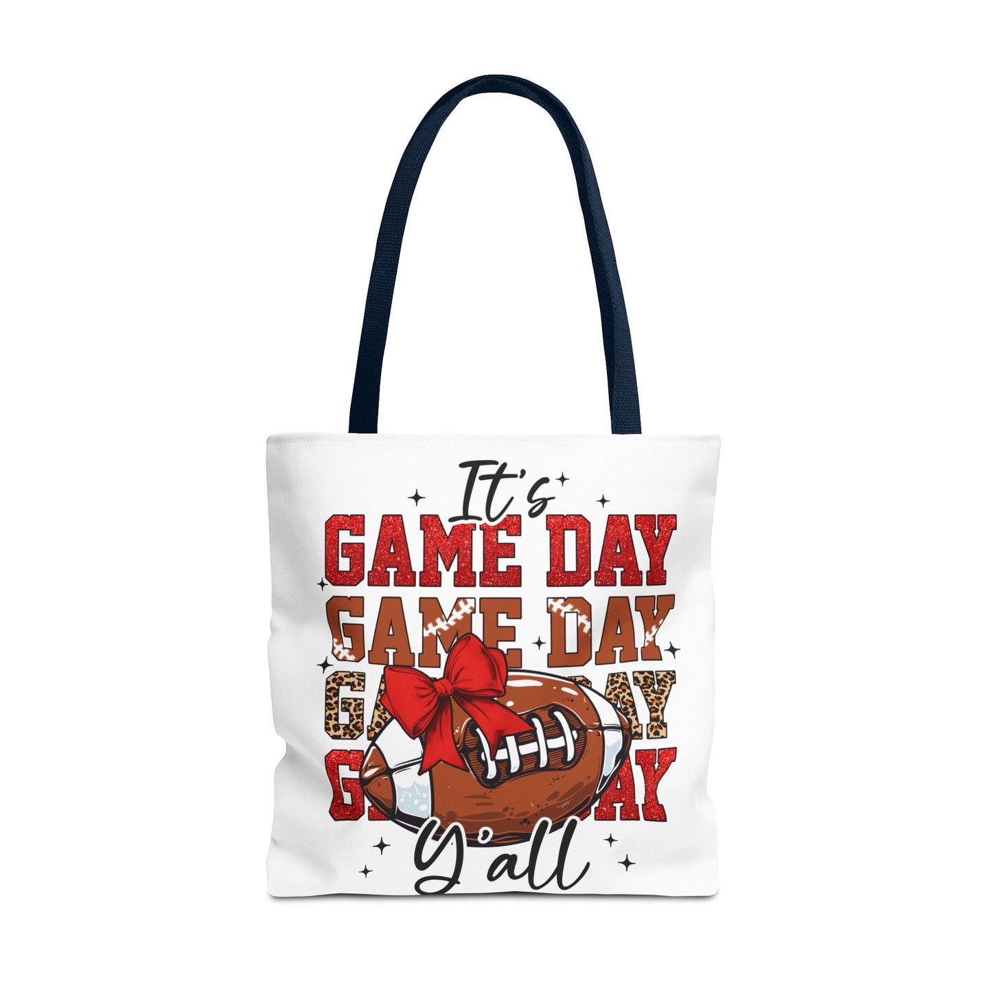 🏈 Game Day Red Bow Football Tote Bag – Sporty, Stylish, and Ready for Kickoff 🎀👜