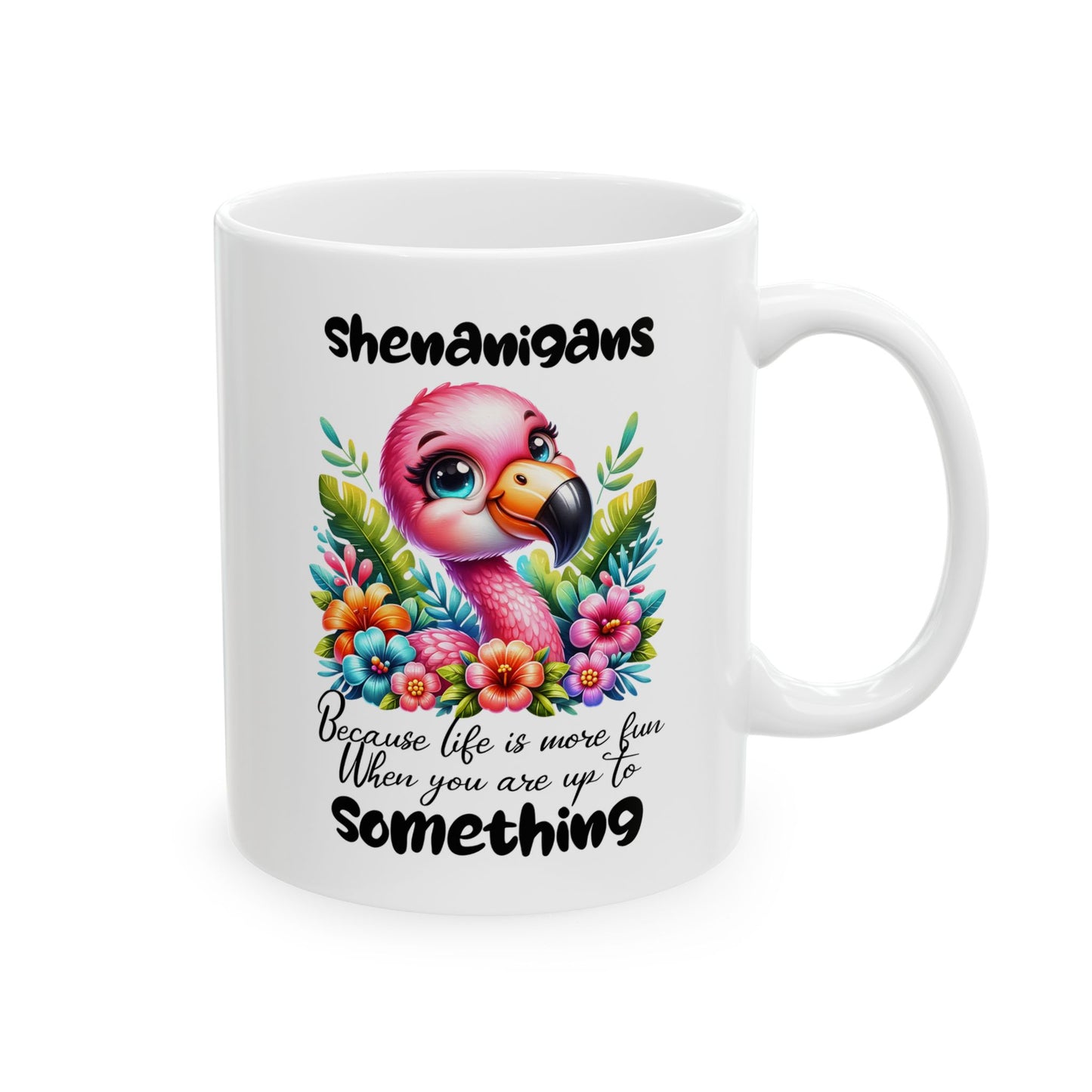 🌸 Flamingo & Floral Bliss – Taza de café colorida y divertida para amantes de la naturaleza 🌺