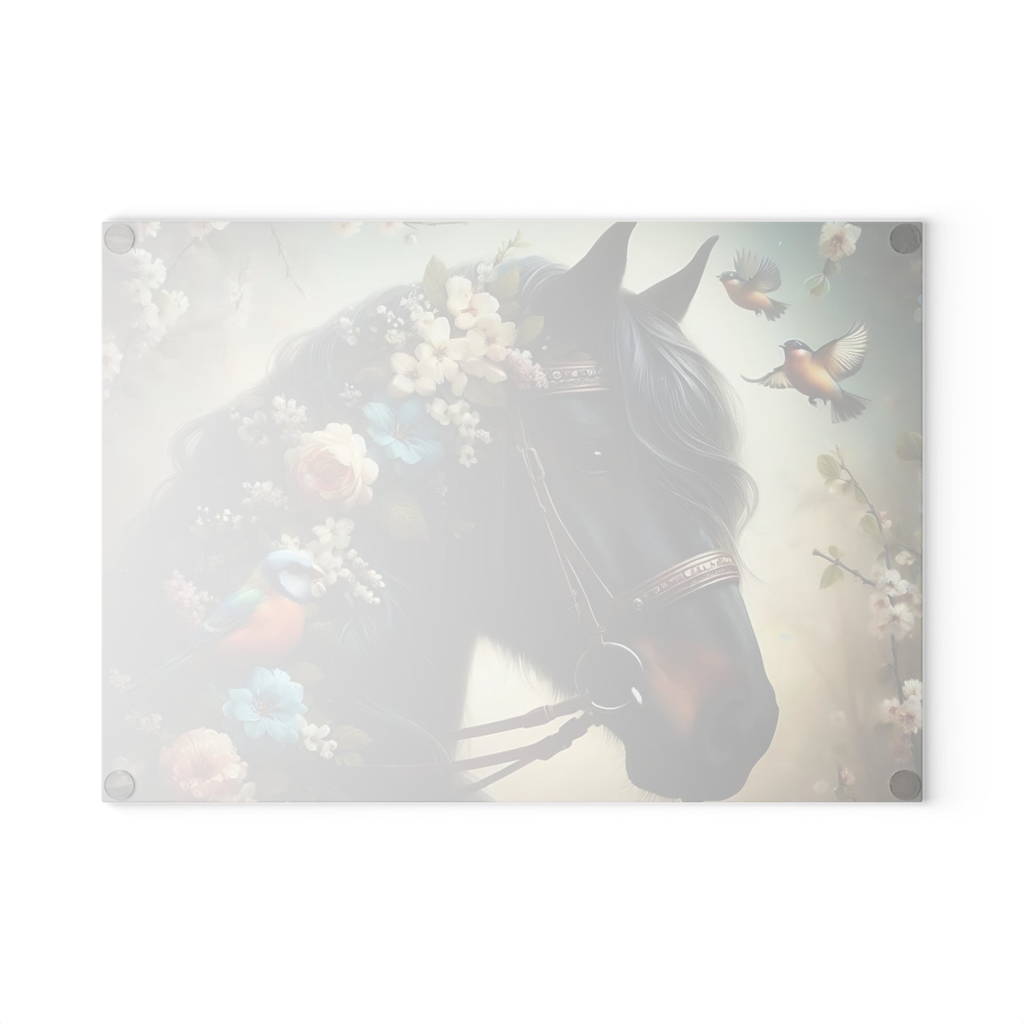 Tabla de cortar de caballo marrón Tabla de cortar de vidrio templado Tabla de charcutería Tabla de cortar Regalo de inauguración de la casa Tabla de cortar personalizada