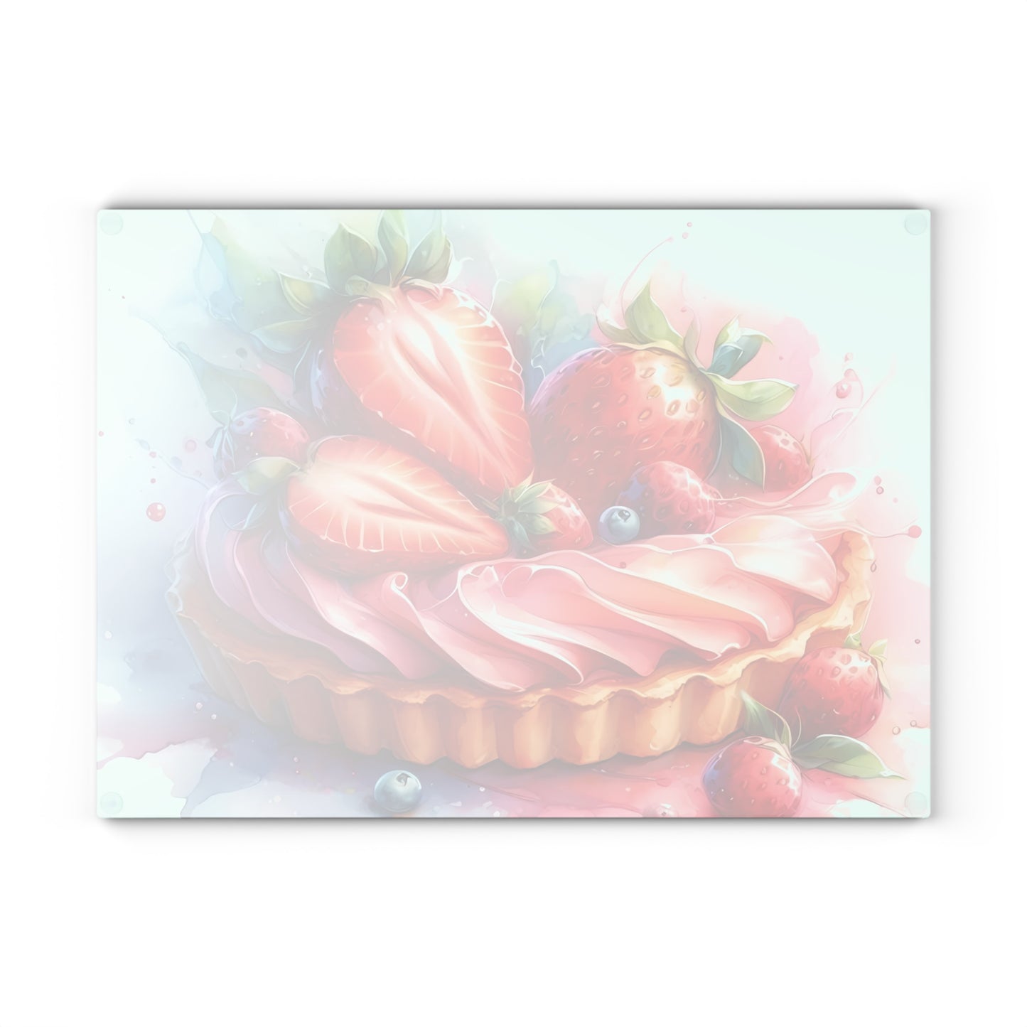 🍓 Strawberry Tart Cutting Board – Sweet & Juicy Dessert Art for Your Kitchen Display