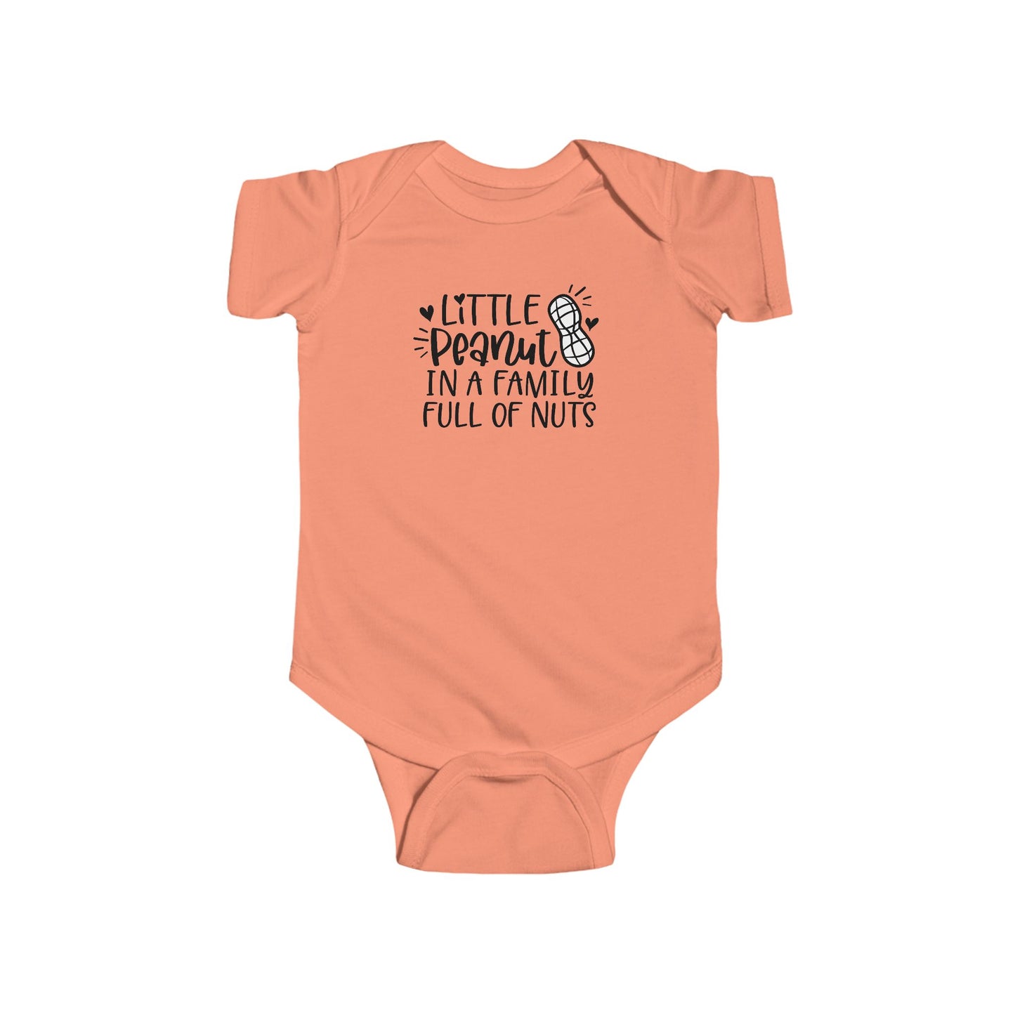 Body de bebé "Pequeño Maní en una Familia Llena de Frutos Secos": Divertido body con diseño de maní y corazón
