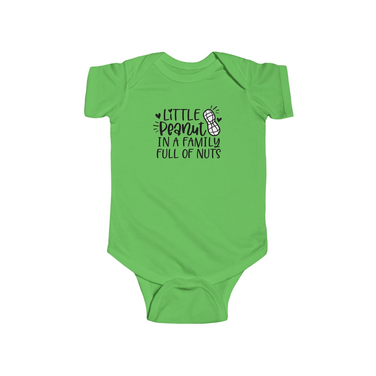 Body de bebé "Pequeño Maní en una Familia Llena de Frutos Secos": Divertido body con diseño de maní y corazón
