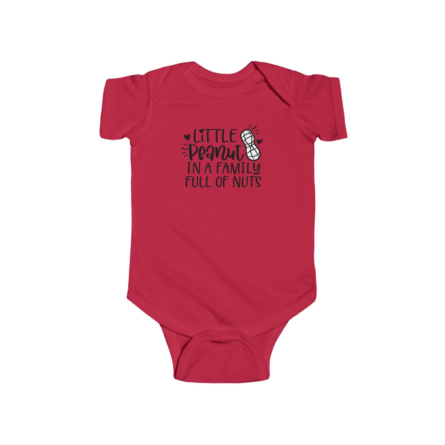 Body de bebé "Pequeño Maní en una Familia Llena de Frutos Secos": Divertido body con diseño de maní y corazón