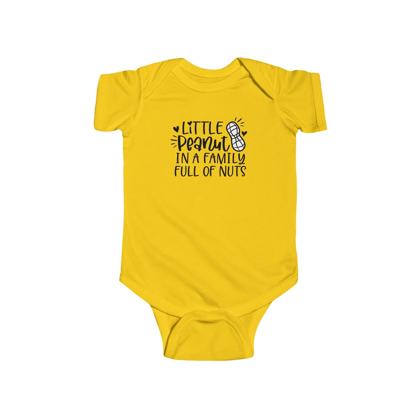 Body de bebé "Pequeño Maní en una Familia Llena de Frutos Secos": Divertido body con diseño de maní y corazón
