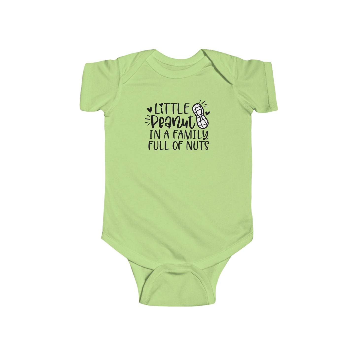 Body de bebé "Pequeño Maní en una Familia Llena de Frutos Secos": Divertido body con diseño de maní y corazón