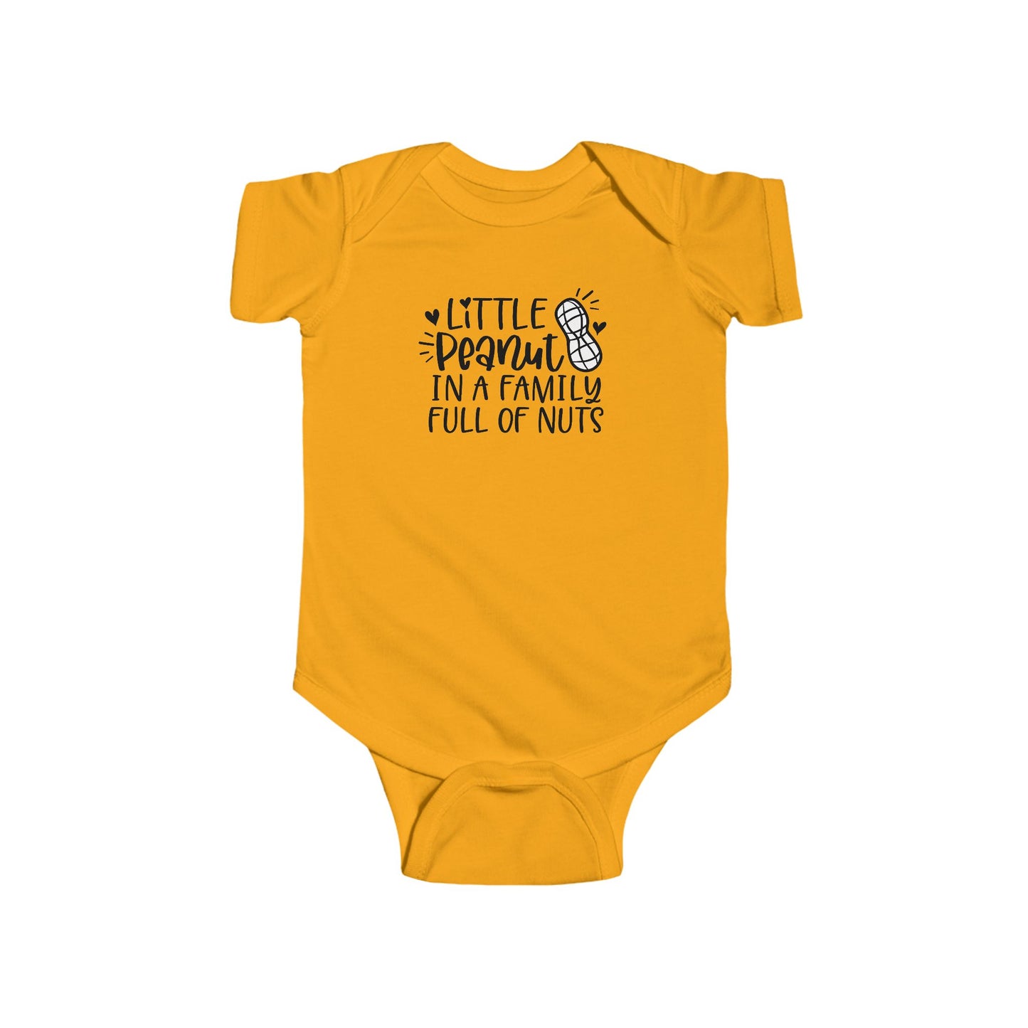 Body de bebé "Pequeño Maní en una Familia Llena de Frutos Secos": Divertido body con diseño de maní y corazón