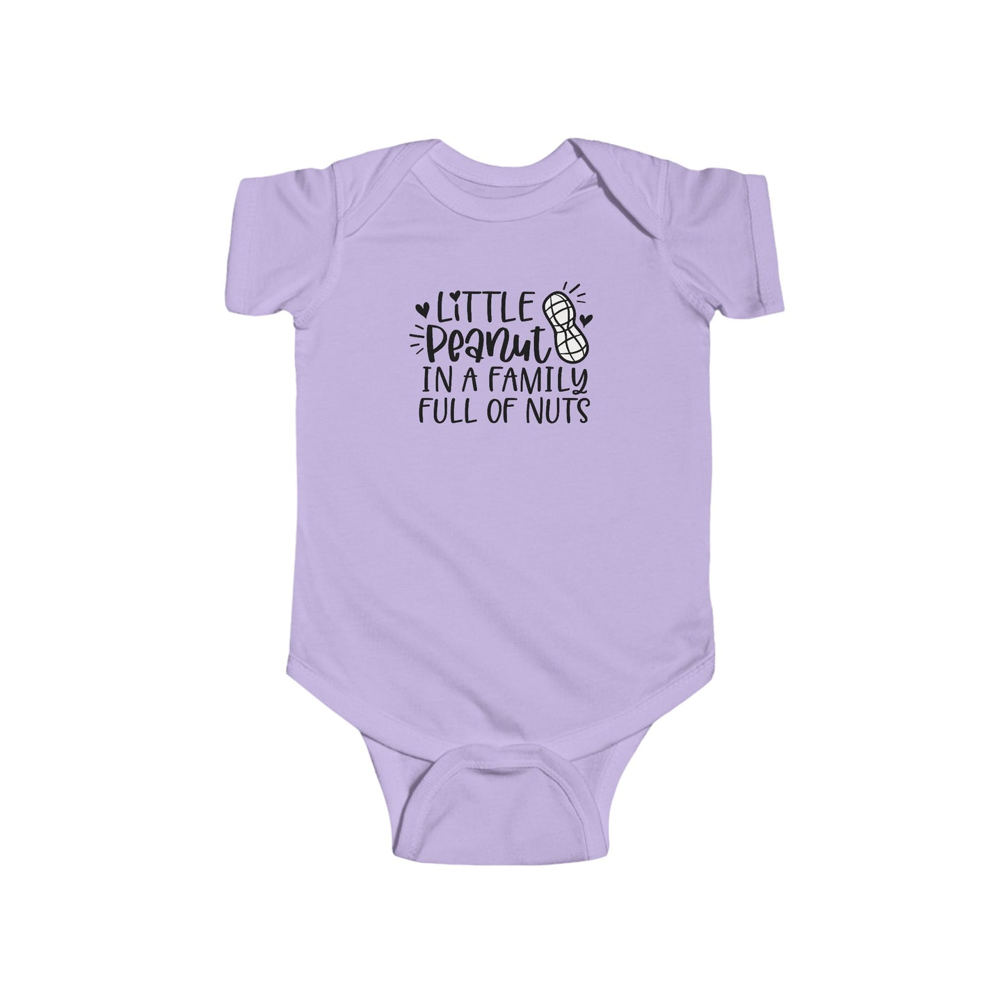 Body de bebé "Pequeño Maní en una Familia Llena de Frutos Secos": Divertido body con diseño de maní y corazón
