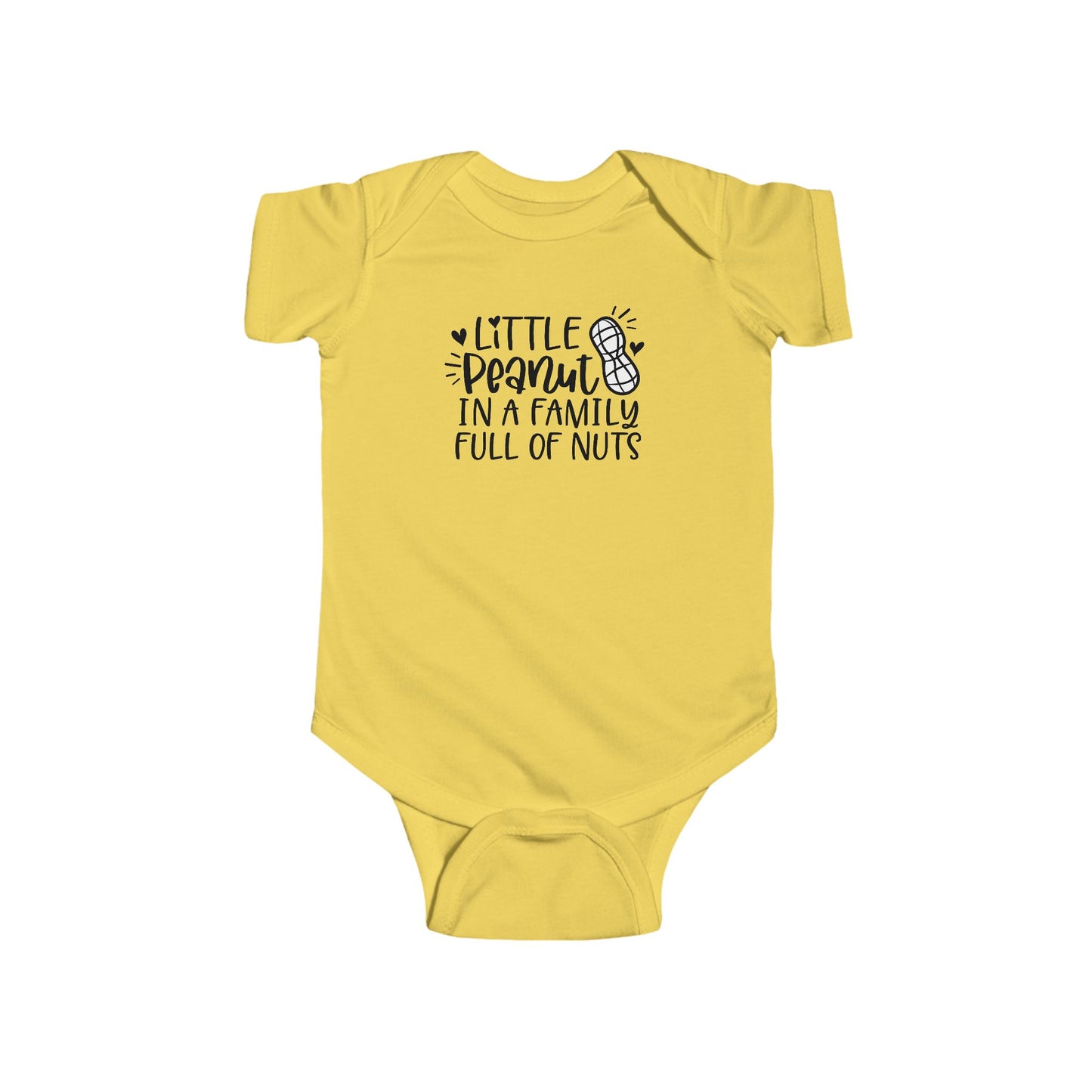 Body de bebé "Pequeño Maní en una Familia Llena de Frutos Secos": Divertido body con diseño de maní y corazón
