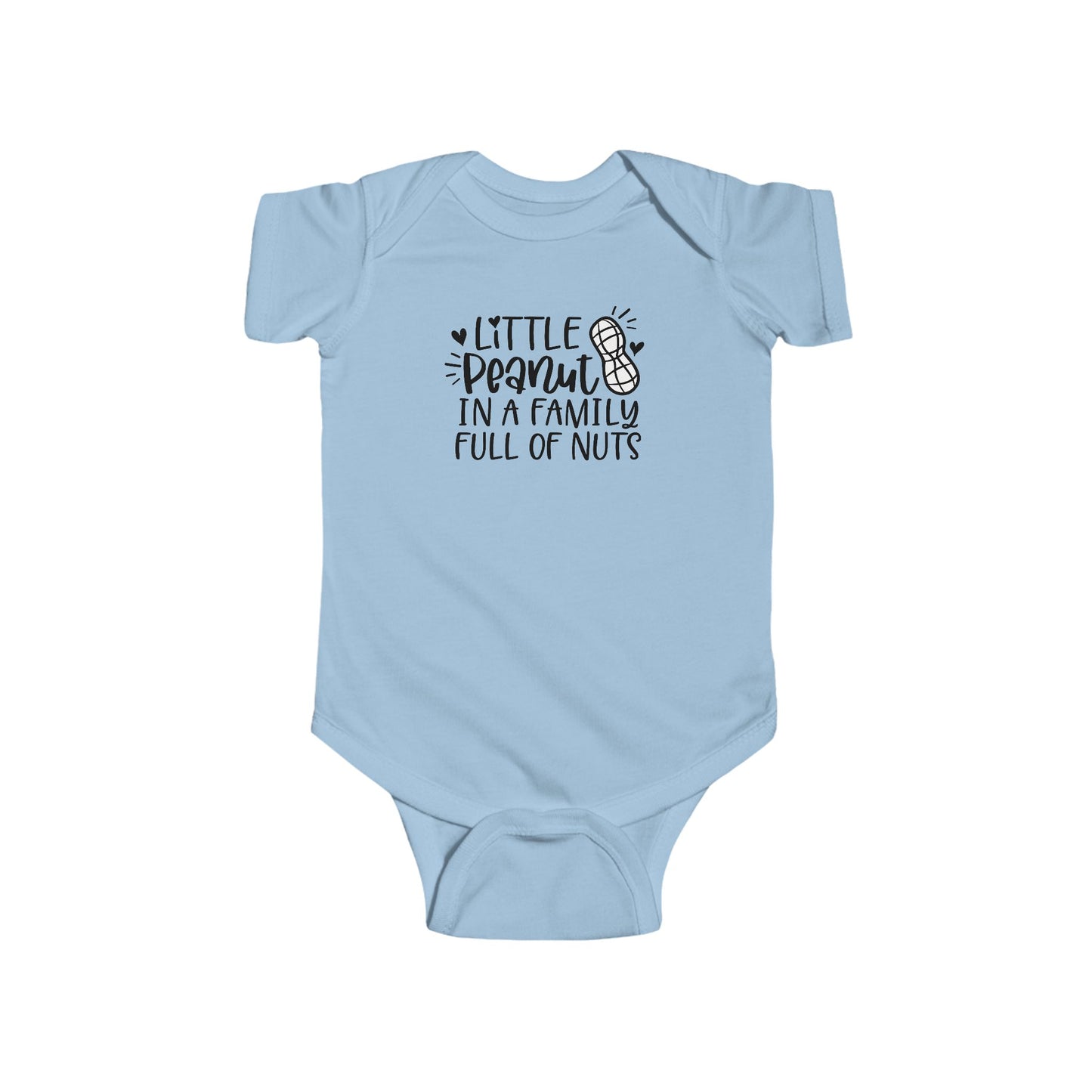 Body de bebé "Pequeño Maní en una Familia Llena de Frutos Secos": Divertido body con diseño de maní y corazón