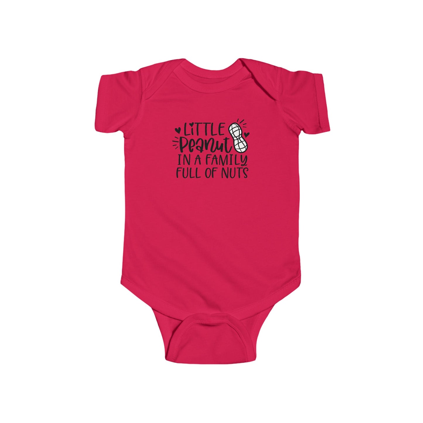 Body de bebé "Pequeño Maní en una Familia Llena de Frutos Secos": Divertido body con diseño de maní y corazón