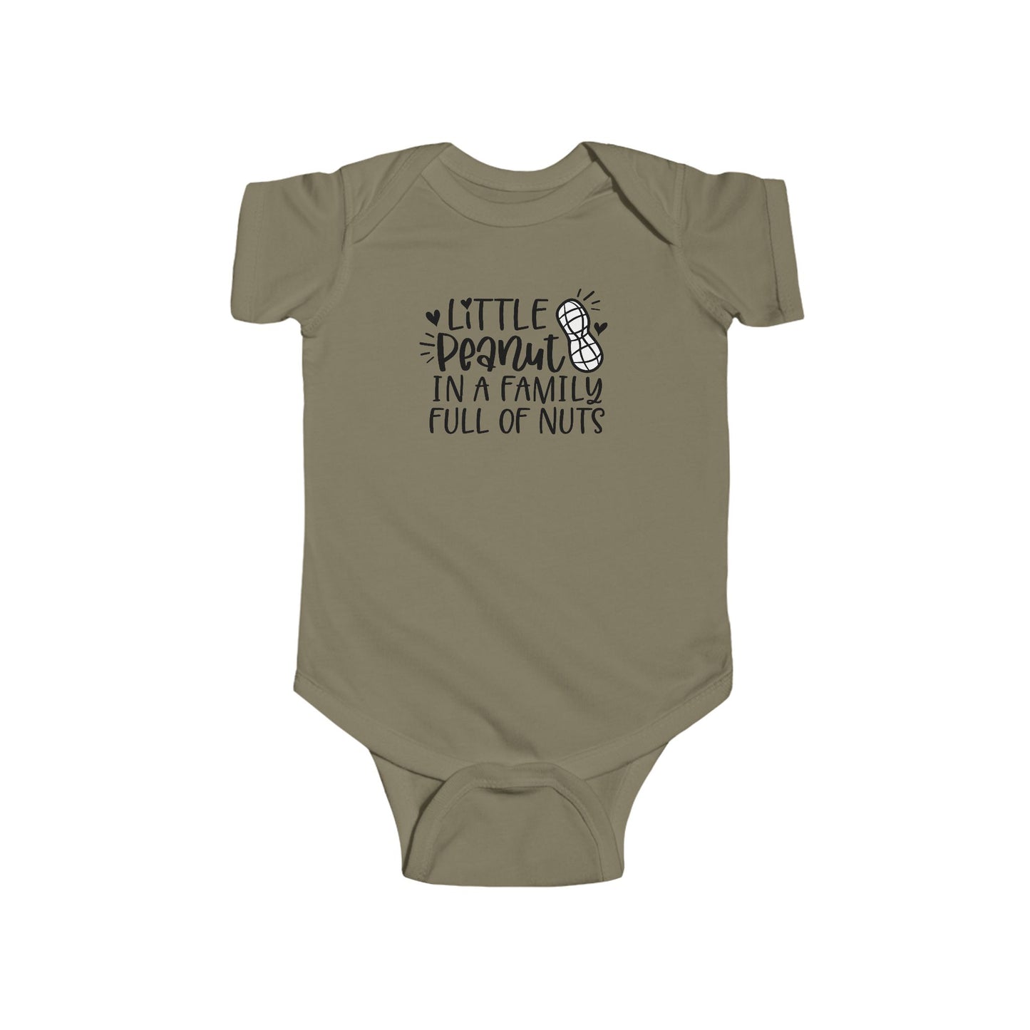 Body de bebé "Pequeño Maní en una Familia Llena de Frutos Secos": Divertido body con diseño de maní y corazón