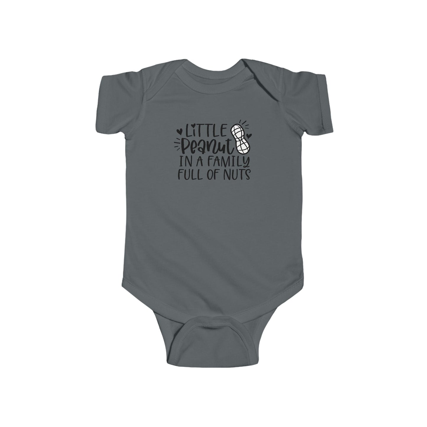 Body de bebé "Pequeño Maní en una Familia Llena de Frutos Secos": Divertido body con diseño de maní y corazón