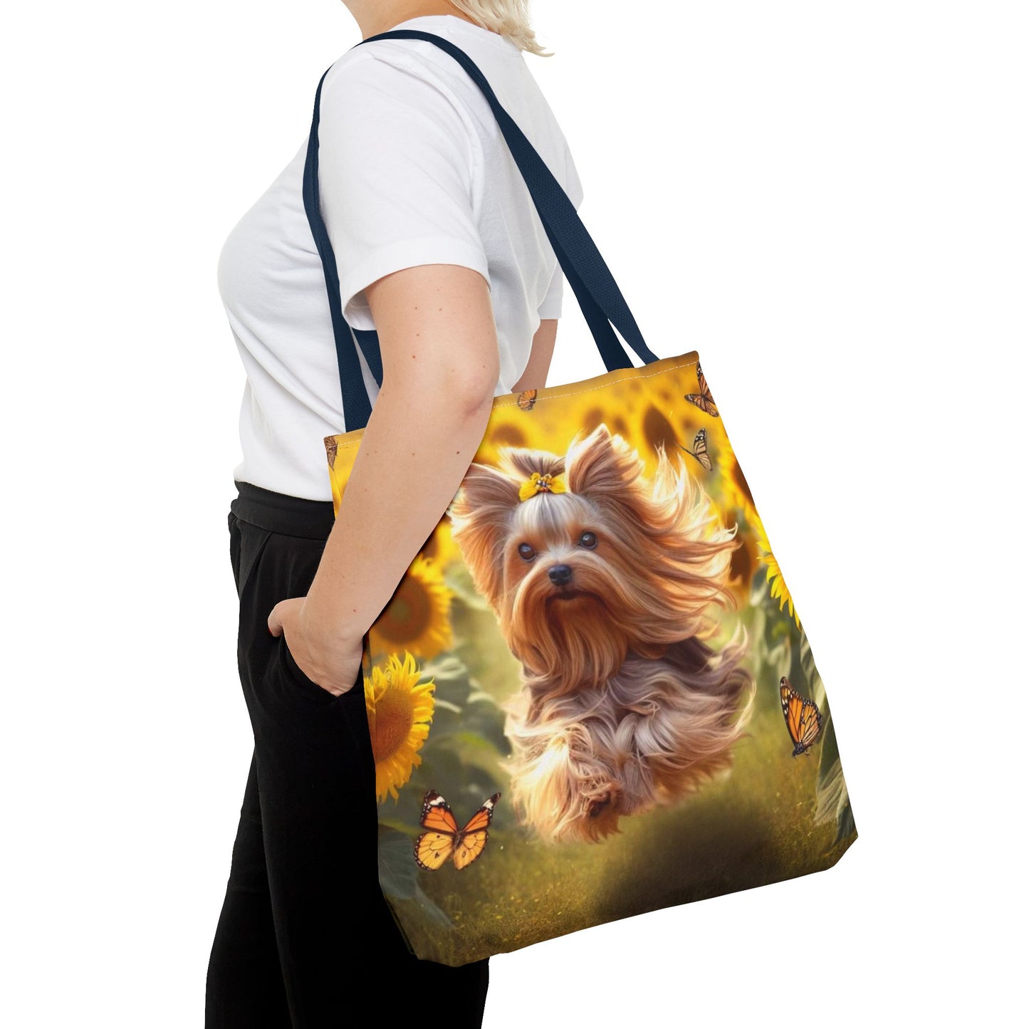Adorable bolso de mano Yorkie: ¡perfecto para los amantes de los perros en movimiento!