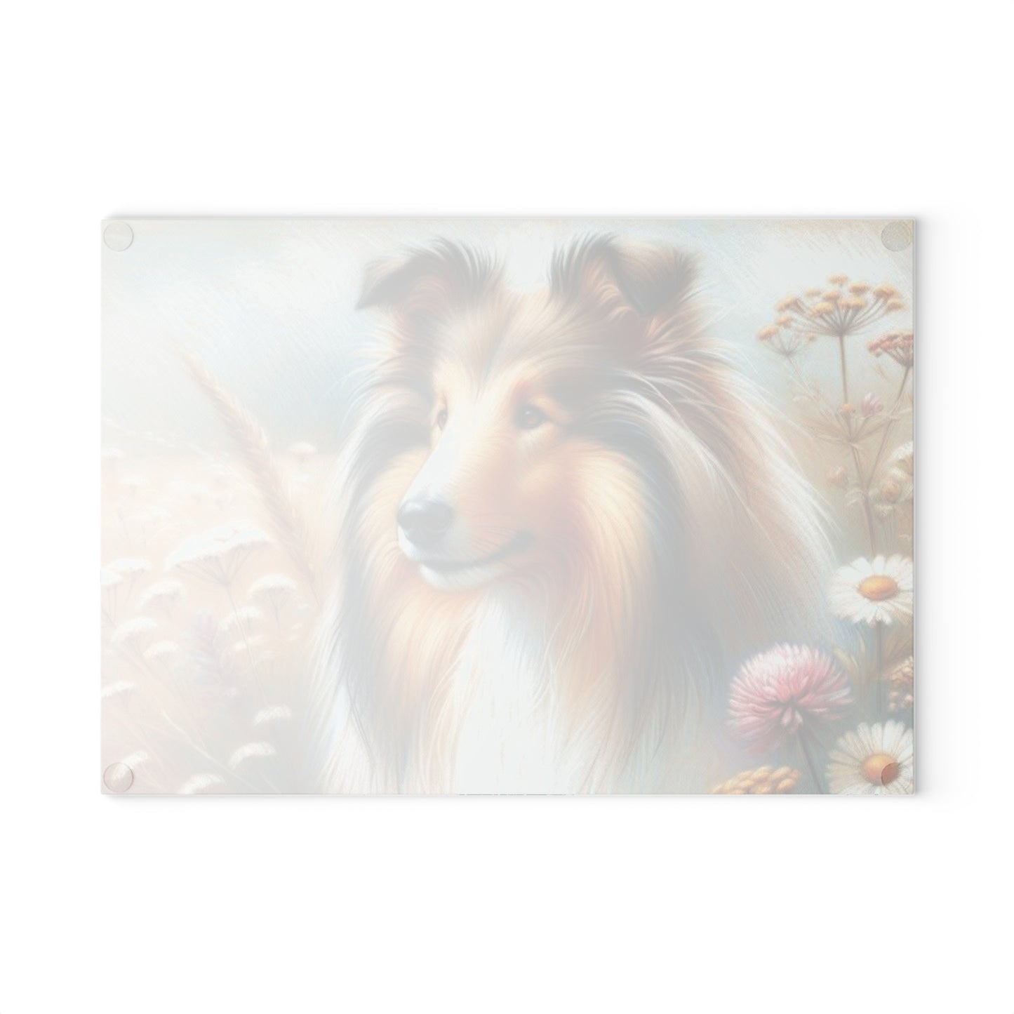 🐾 Sheltie Wildflower Cutting Board – Graceful Collie Charm for Your Kitchen 🌼