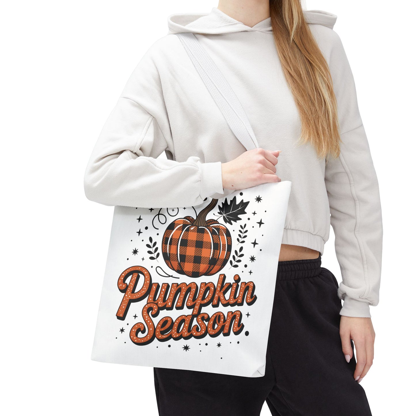 🎃 Pumpkin Season Tote Bag – Fall Buffalo Plaid Style for Autumn Lovers 🍂