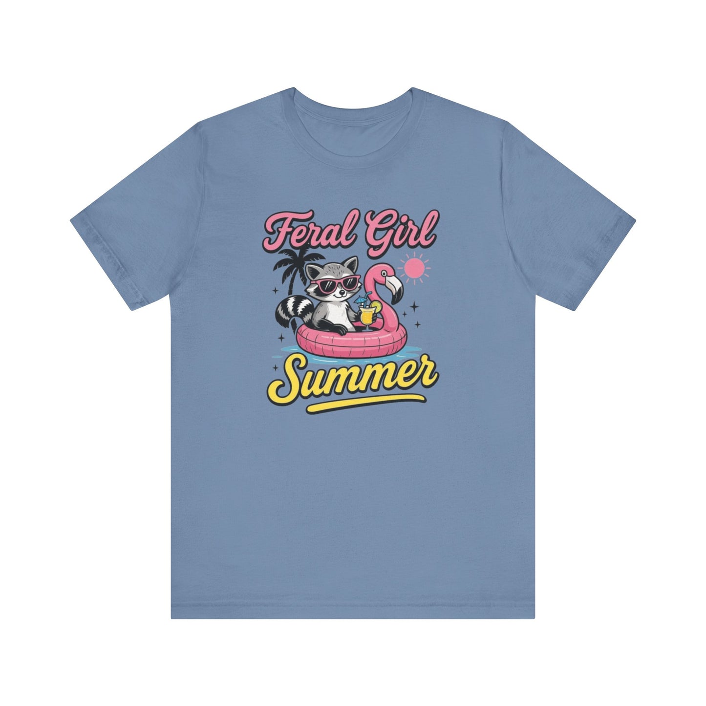 Camiseta de verano para chica salvaje: Mapache divertido con vuelo | Camiseta de verano para mujer