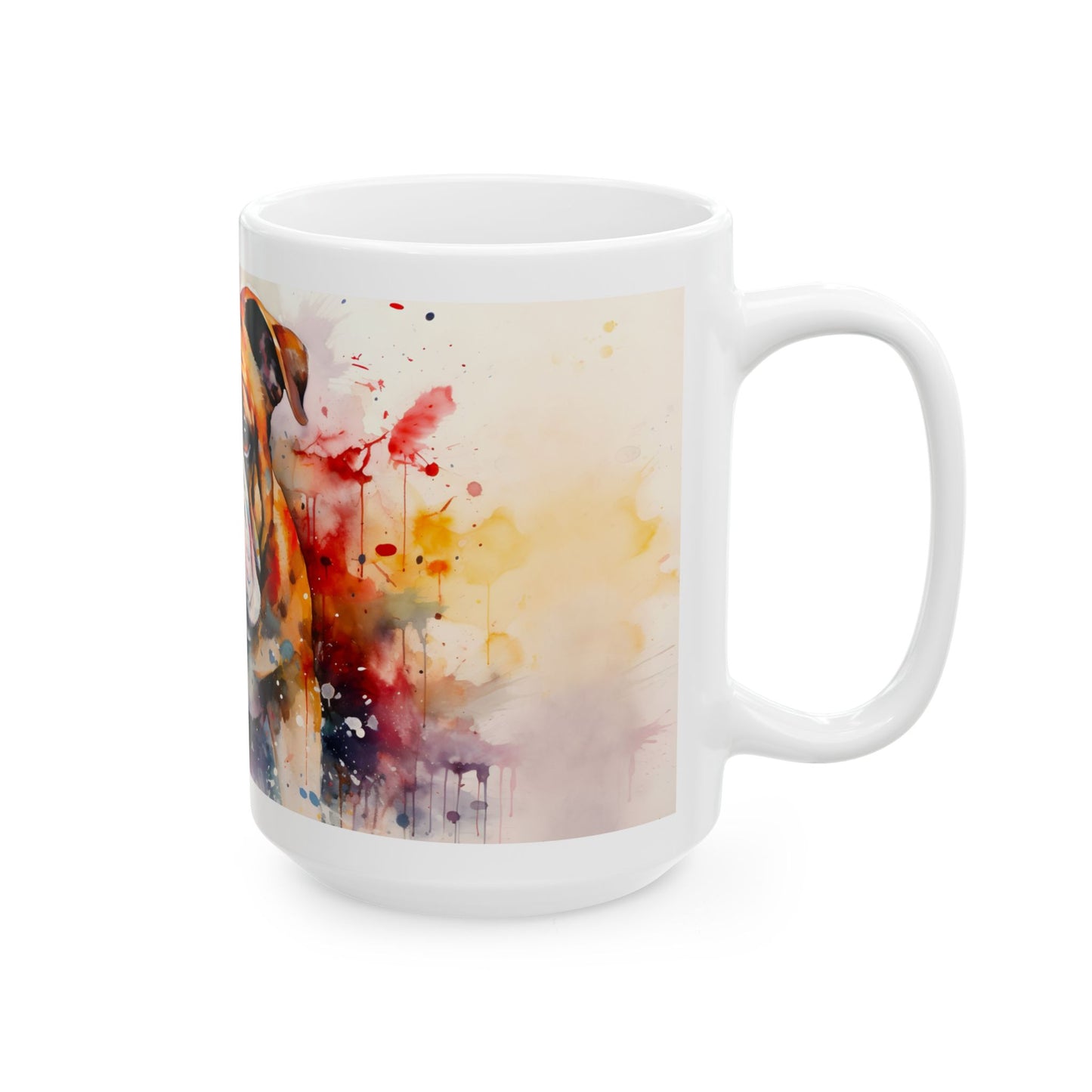 Taza de acuarela de bulldog: ¡una representación colorida y atrevida de tu peludo amigo!