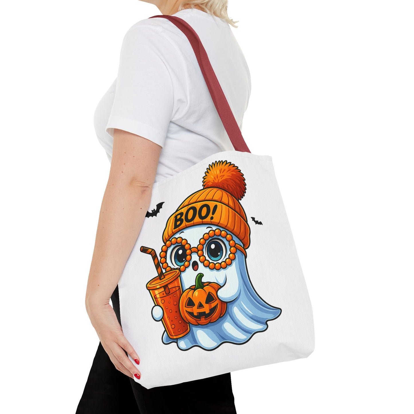 ๐ป Boo-tiful Ghost Tote Bag โ Spooky Cute Halloween Vibes ๐๐