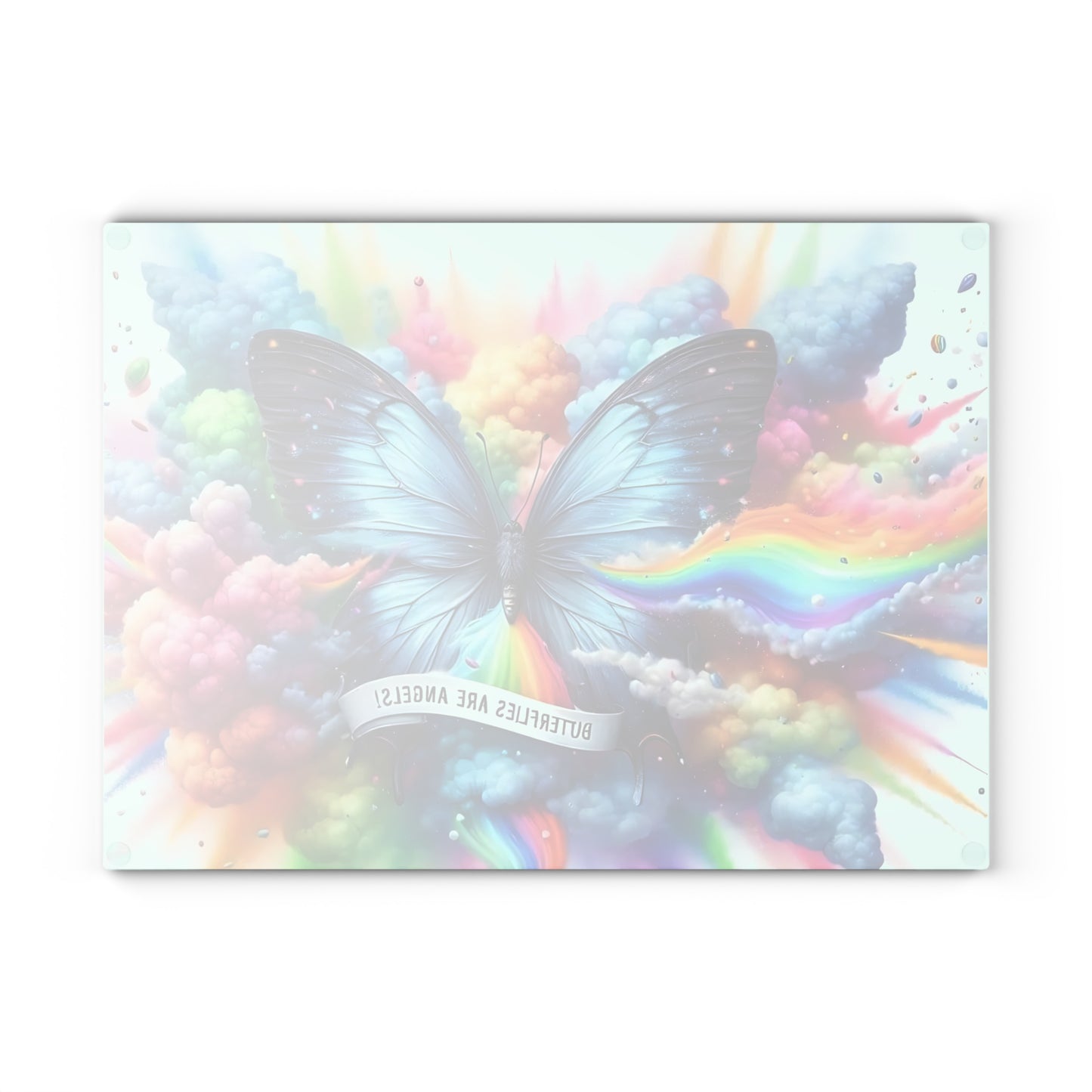 🦋🌈 Butterflies Are Angels Cutting Board – Vibrant Tribute with Heavenly Color Bursts