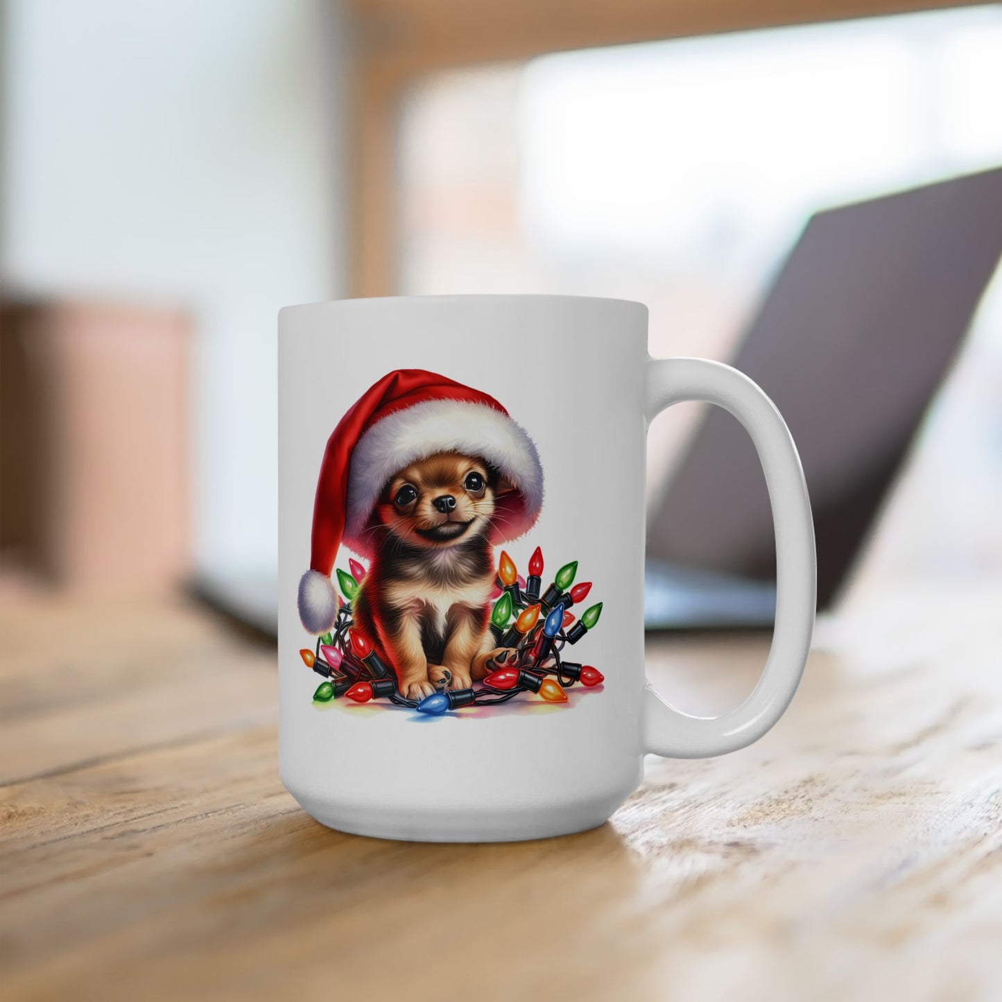 🎄 Chihuahua Christmas Lights Mug – Festive Pup Joy in Every Sip! 🐾☕