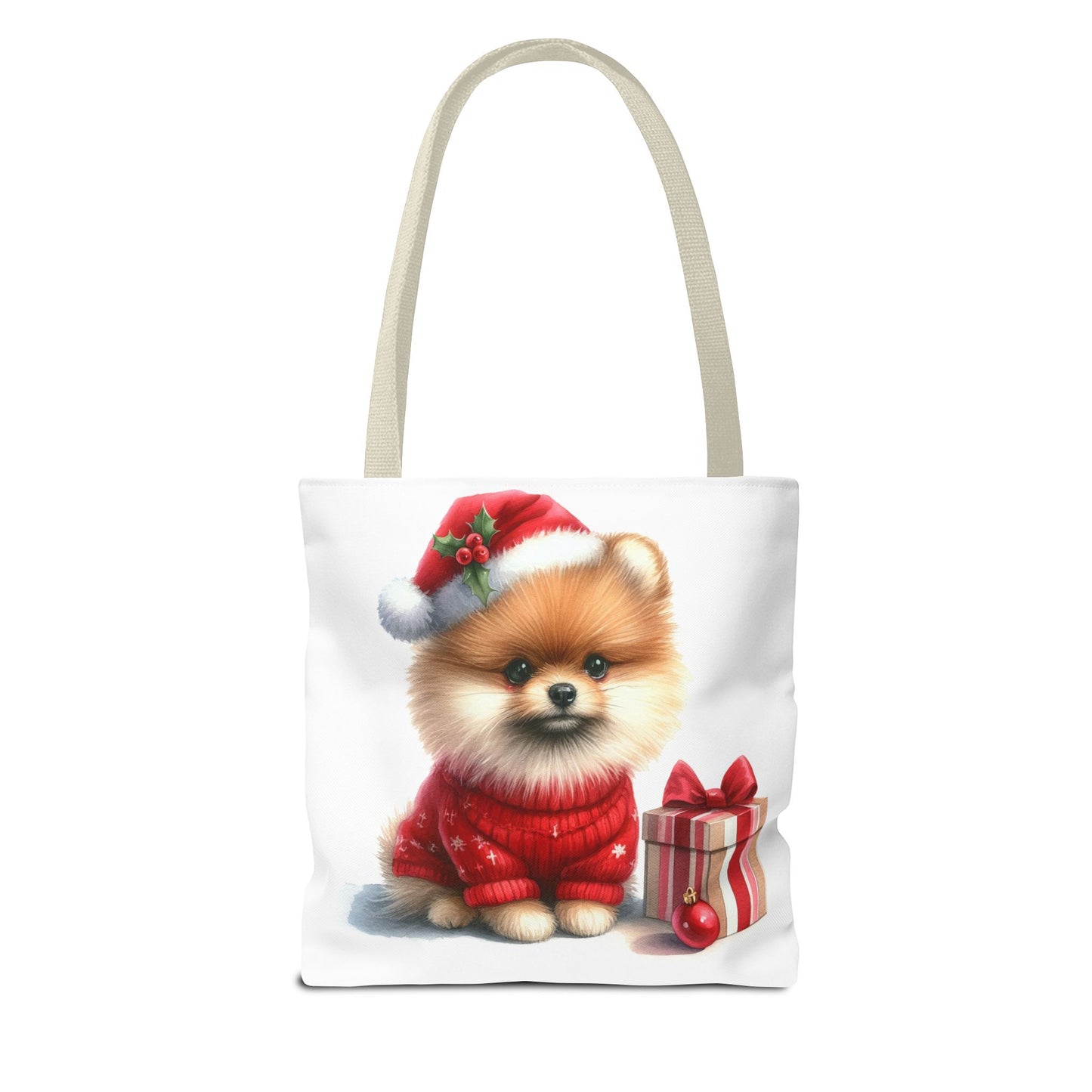 🎄 Pomeranian Christmas Tote Bag – Cozy Fluff & Festive Cheer 🎁🐾