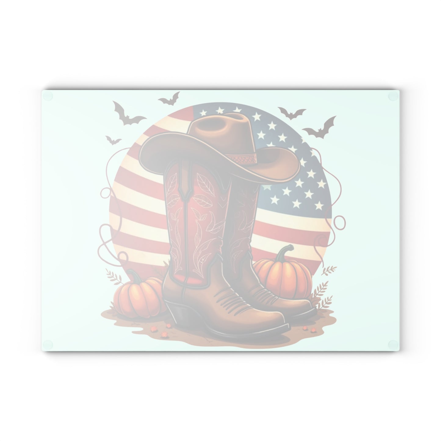 🤠🎃 Western Boots & Pumpkins Cutting Board – Rustic Autumn Charm for Your Kitchen 🇺🇸