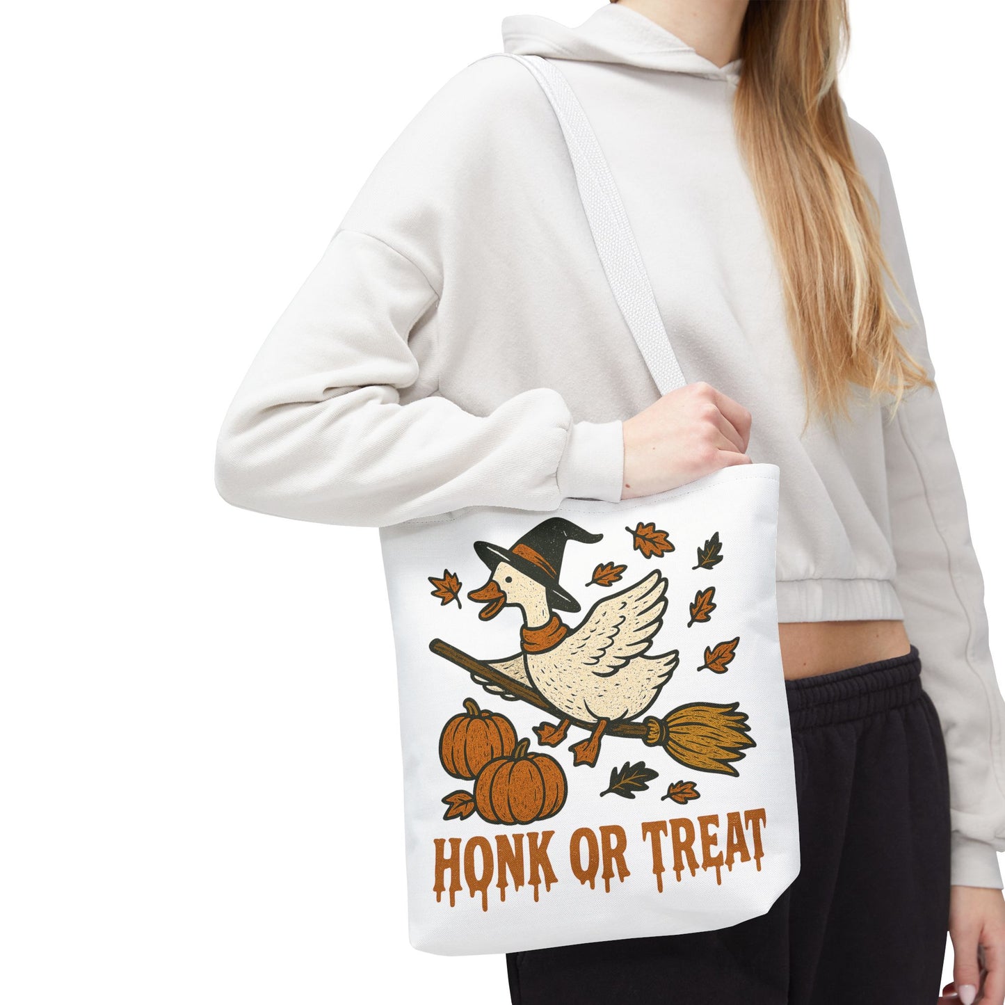 ๐ช Honk or Treat Goose Halloween Tote Bag โ Witchy Whimsy for Spooky Season ๐๐