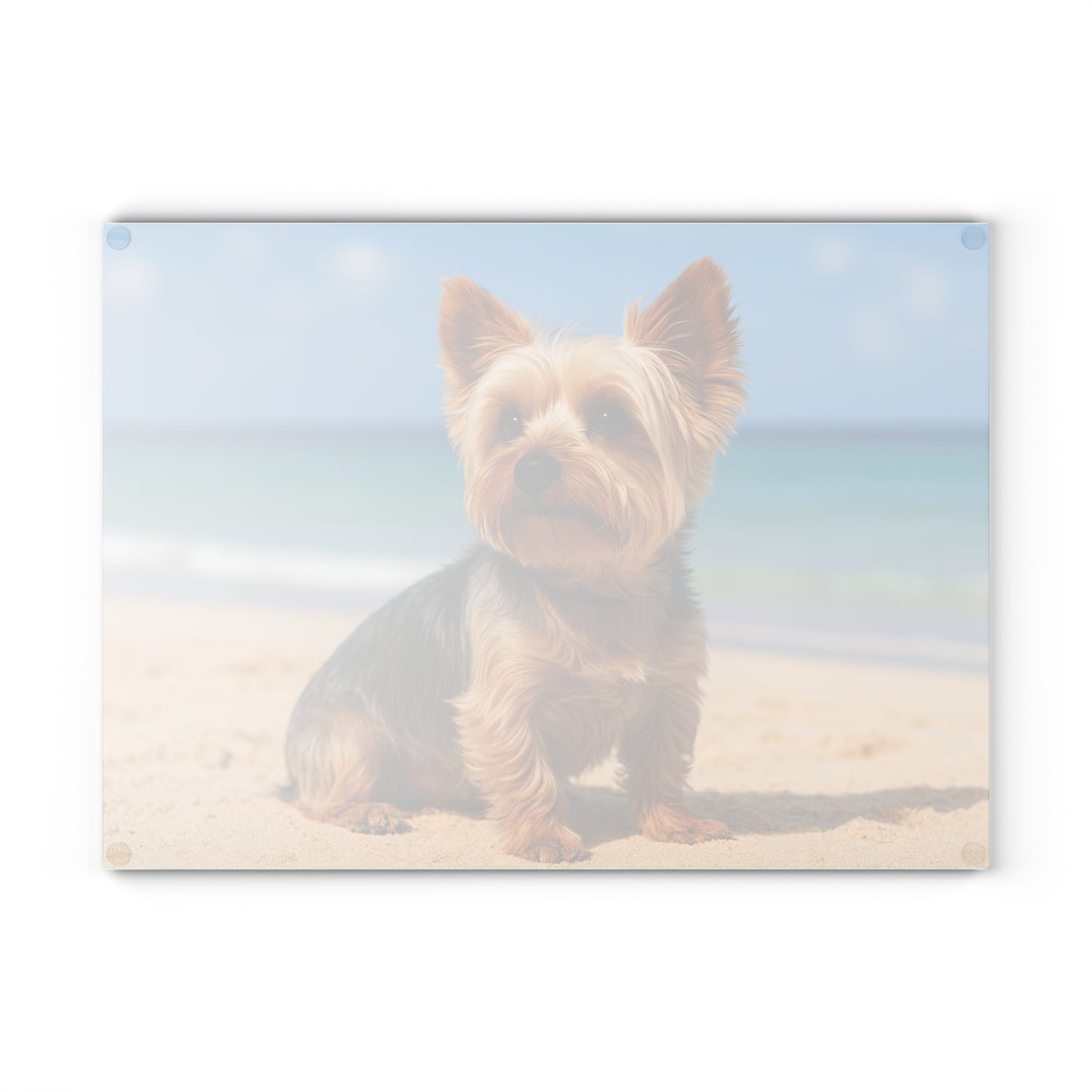 🐾🌊 Yorkie at the Beach Cutting Board – Coastal Charm for Dog Lovers 🐕
