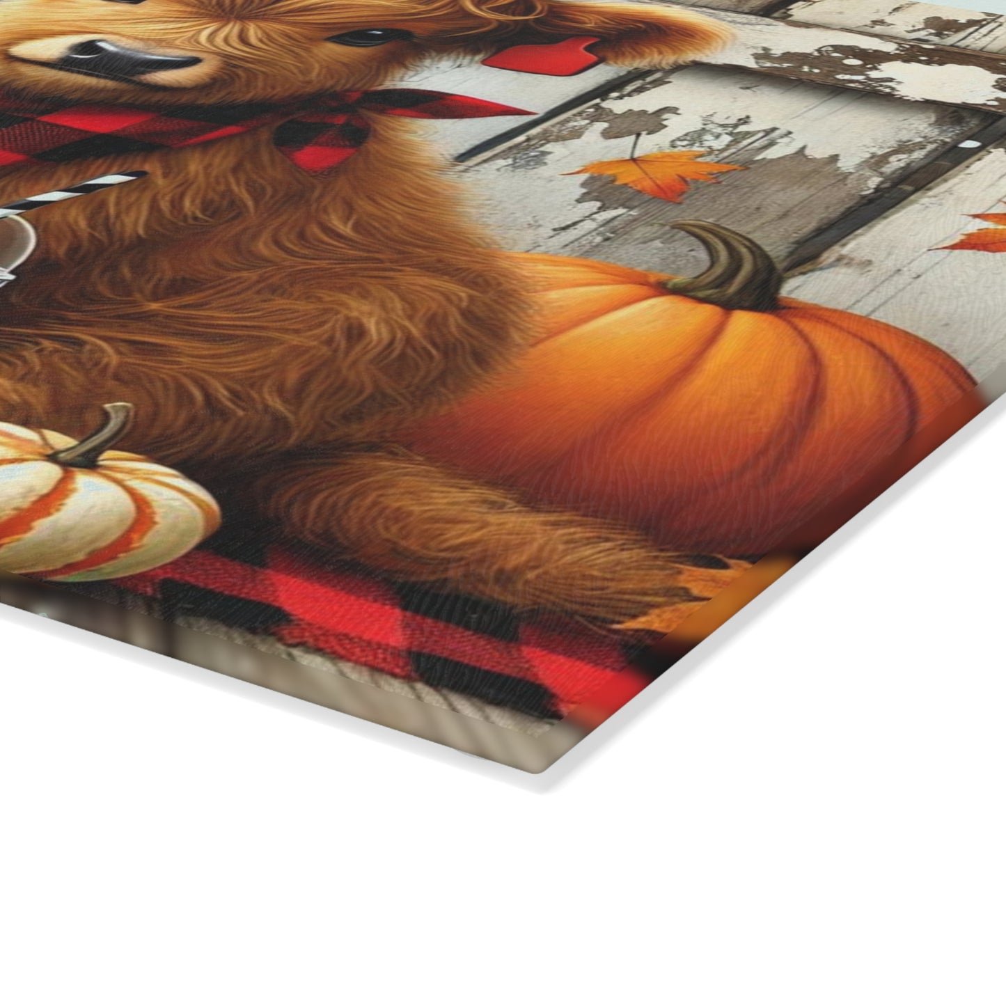 🐮 Pumpkin Patch Calf Cutting Board – Cozy Autumn Charm for Your Kitchen