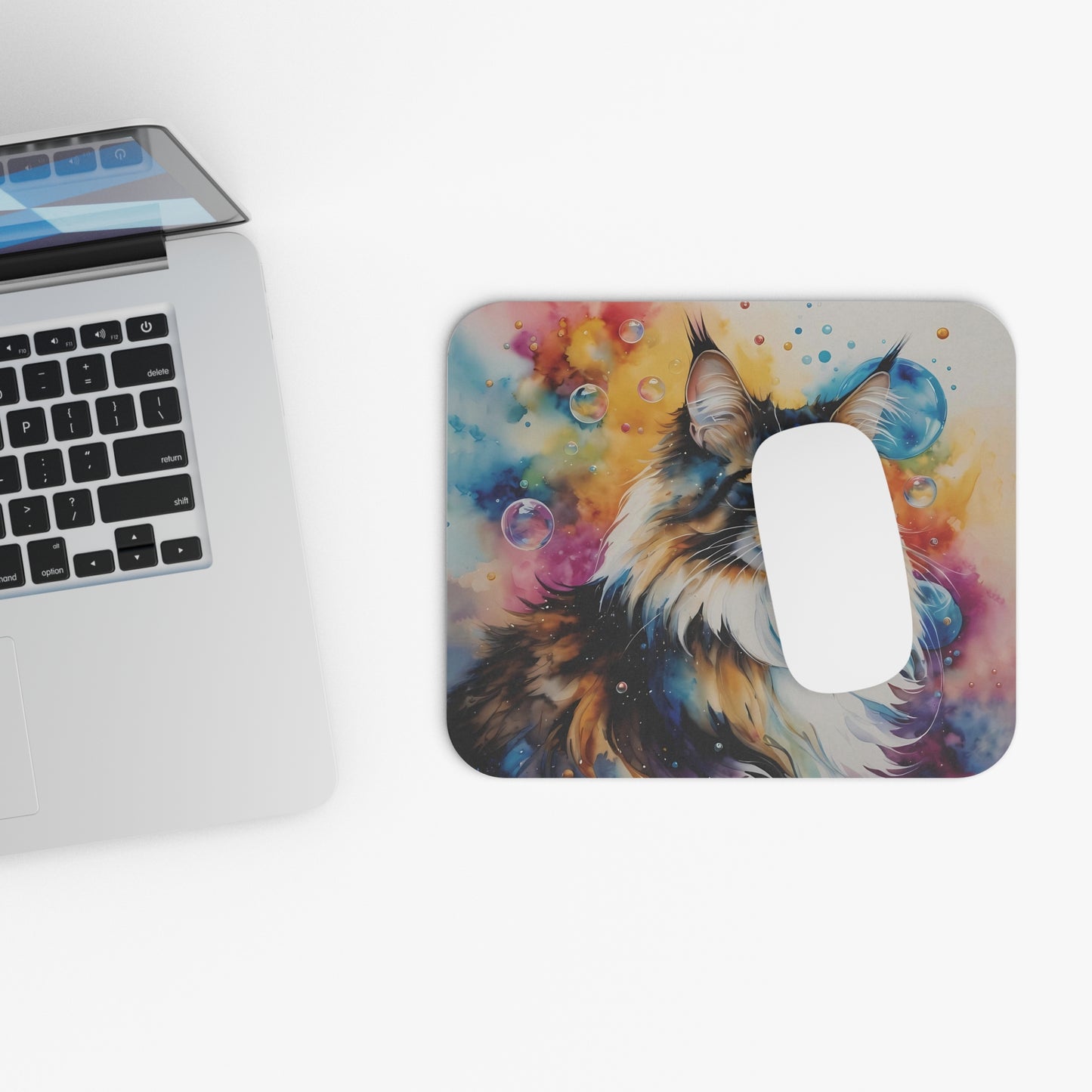 Alfombrilla de ratón con diseño de gato Maine Coon: un encanto felino majestuoso para tu escritorio