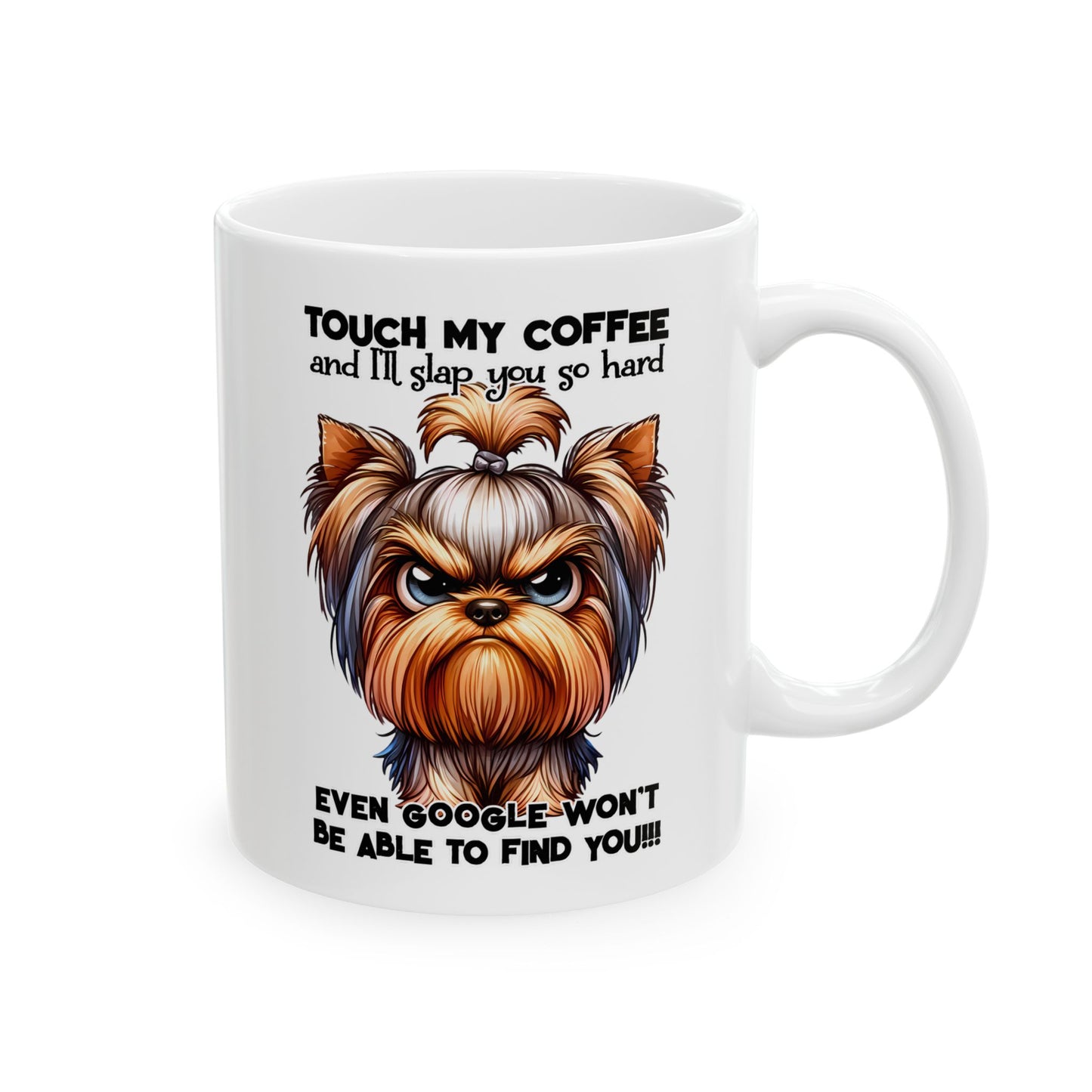 Taza de Yorkshire Terrier Gruñón: “Toca mi café y te daré una bofetada…” 💥