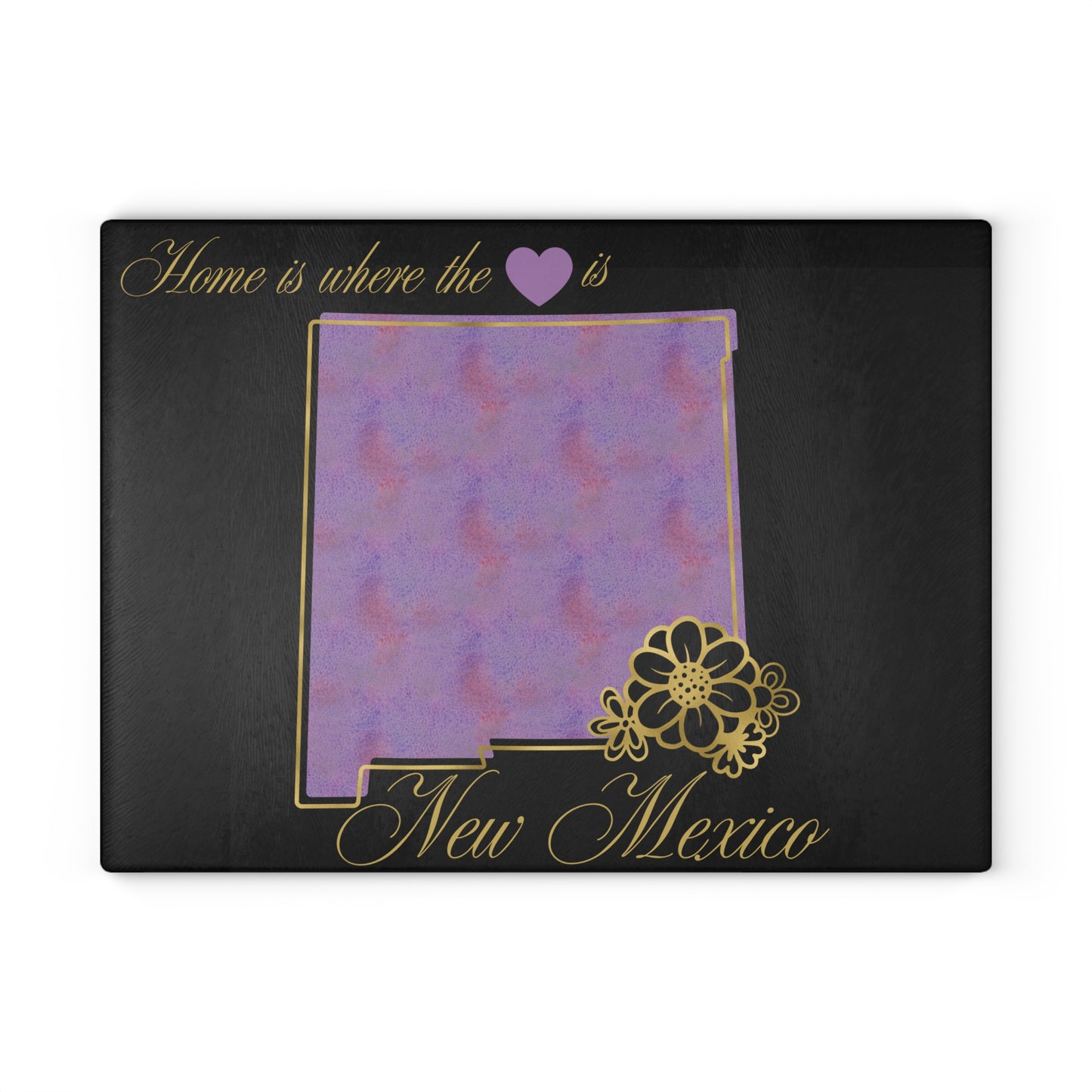🌄 New Mexico State Cutting Board – Southwest Charm with a Soft Watercolor Twist