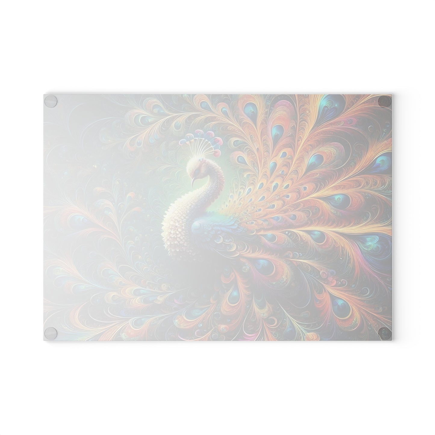 Peacock cutting Board, Tempered Glass Cutting Board, Charcuterie Board, Chopping Board, Housewarming Gift Custom, cutting board