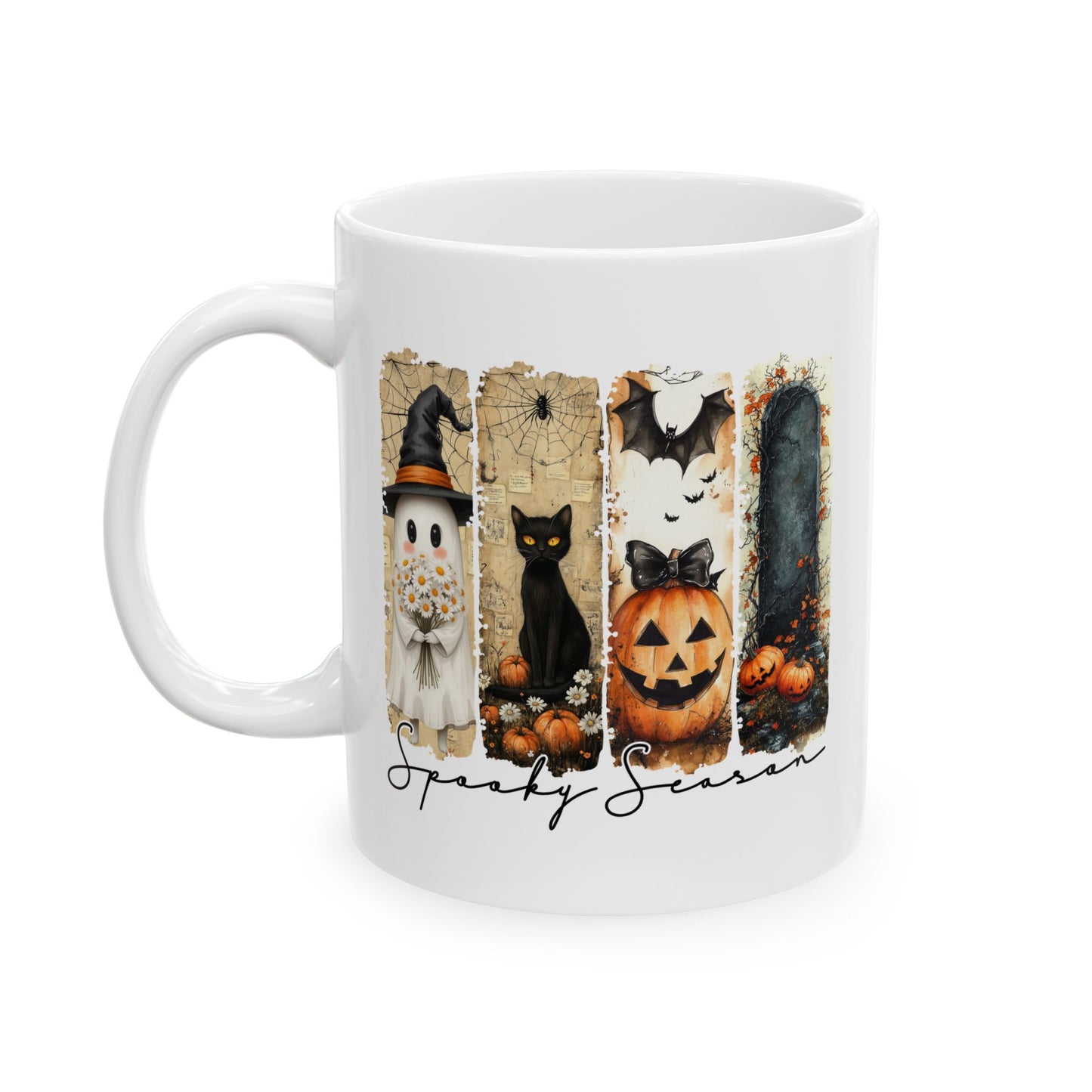 🎃 Spooky Season Halloween Mug – Vintage Charm with a Whimsical Haunt 👻