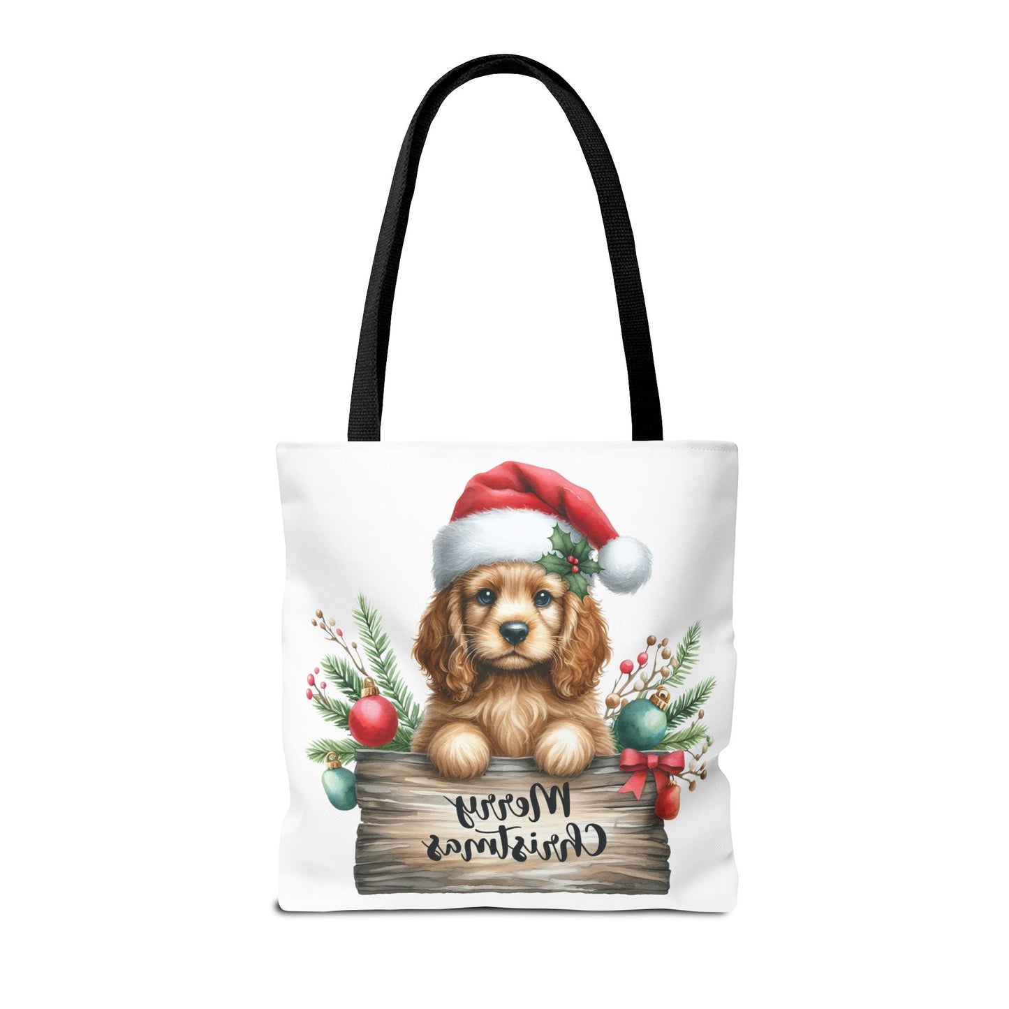 🐶 Cocker Spaniel “Merry Christmas” Tote Bag – Cozy Holiday Charm in Every Stitch 🎄