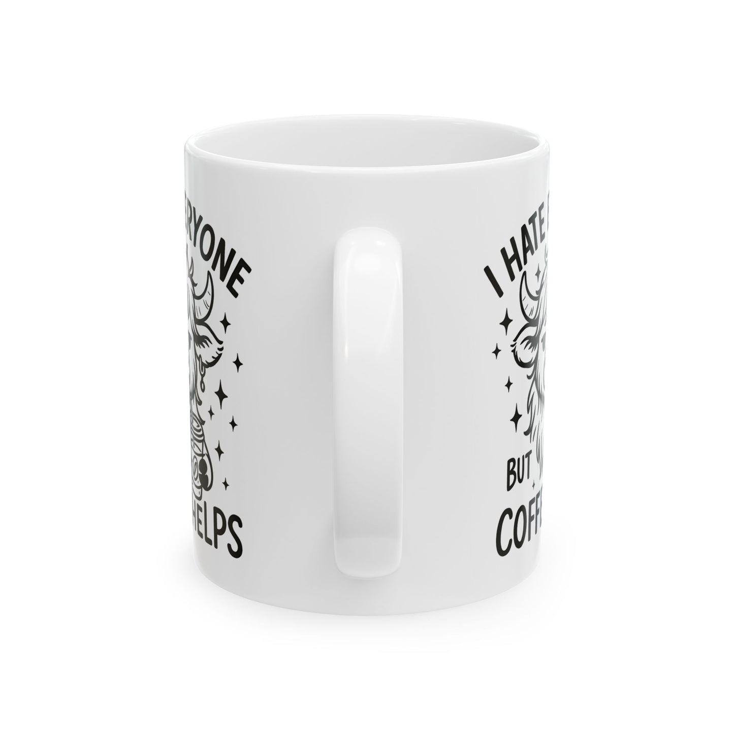 Taza de Vaca Gruñona – “Odio a todos, pero el café ayuda” ☕