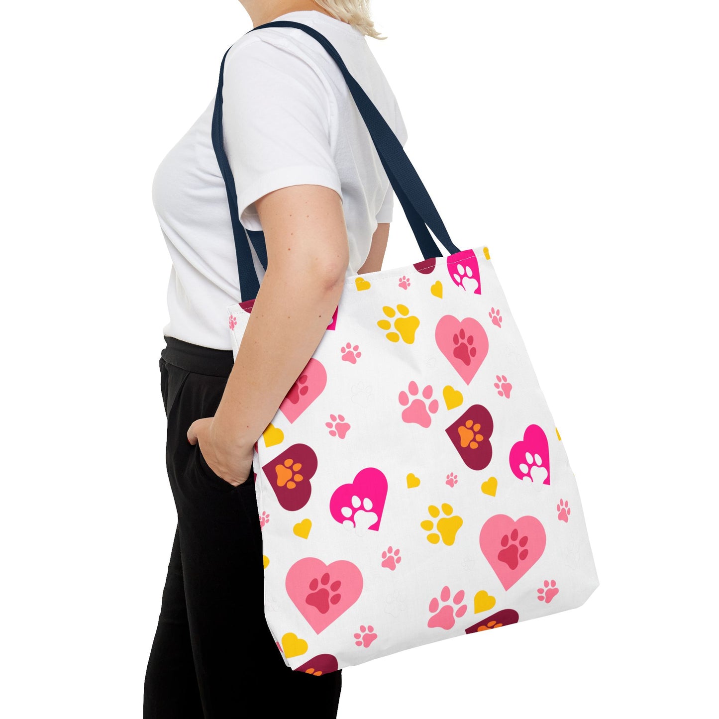 Bolsa de mano con estampado de patas y corazón | Pet Lover Everyday Carry-All