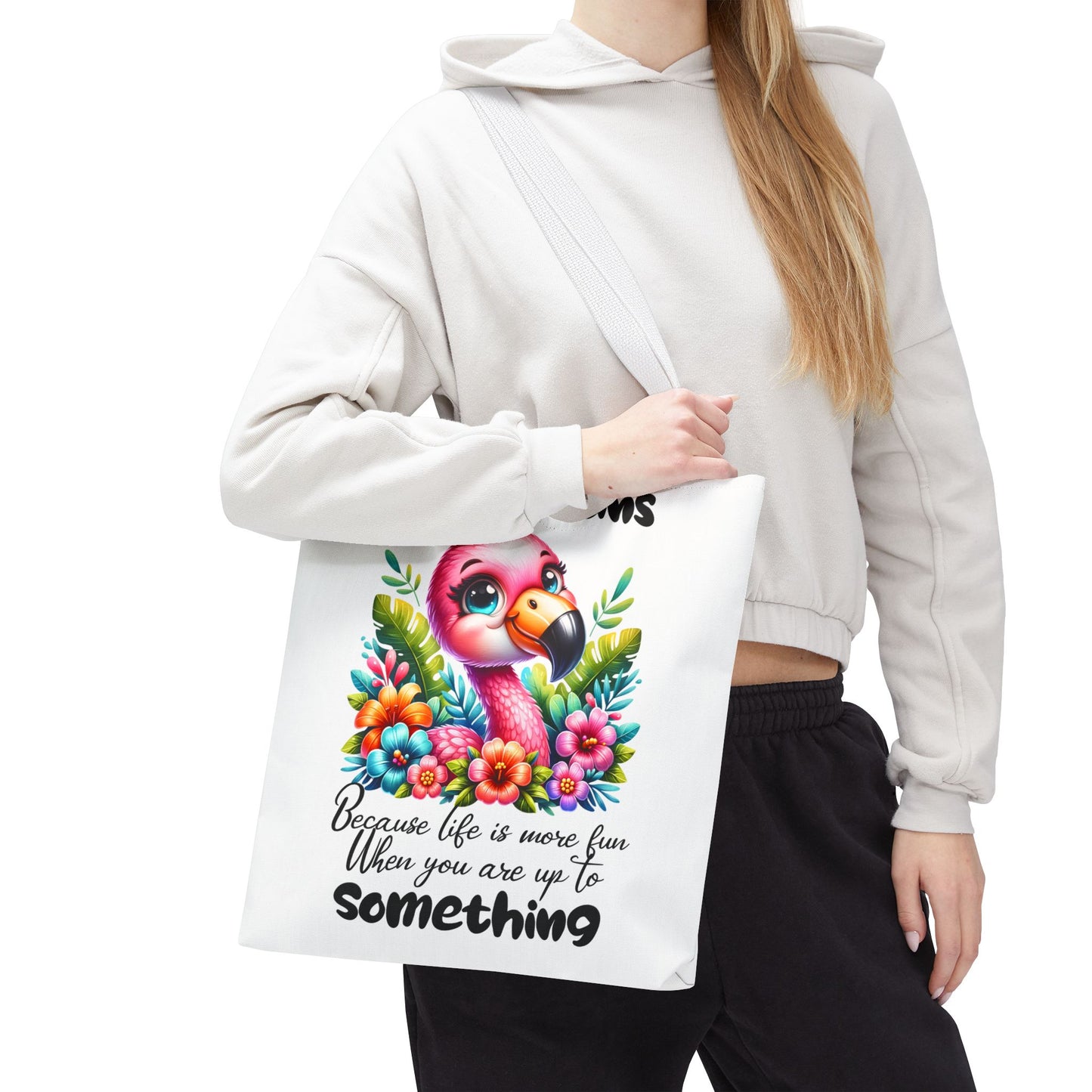 🌸 Flamingo & Floral Bliss – Bolso tote vibrante y divertido 🌺