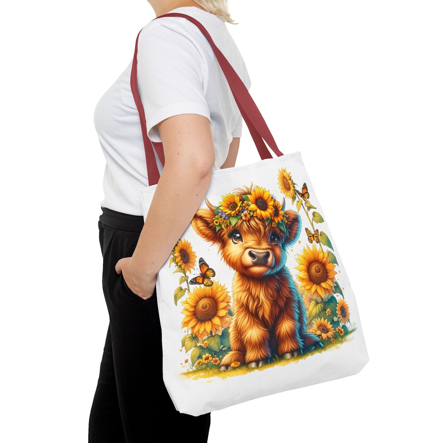 Bolsa de mano de vaca de las Tierras Altas: estética rústica de granja, bolsa de compras reutilizable con un toque rústico y chic, regalo inspirado en la naturaleza para amantes de los animales.