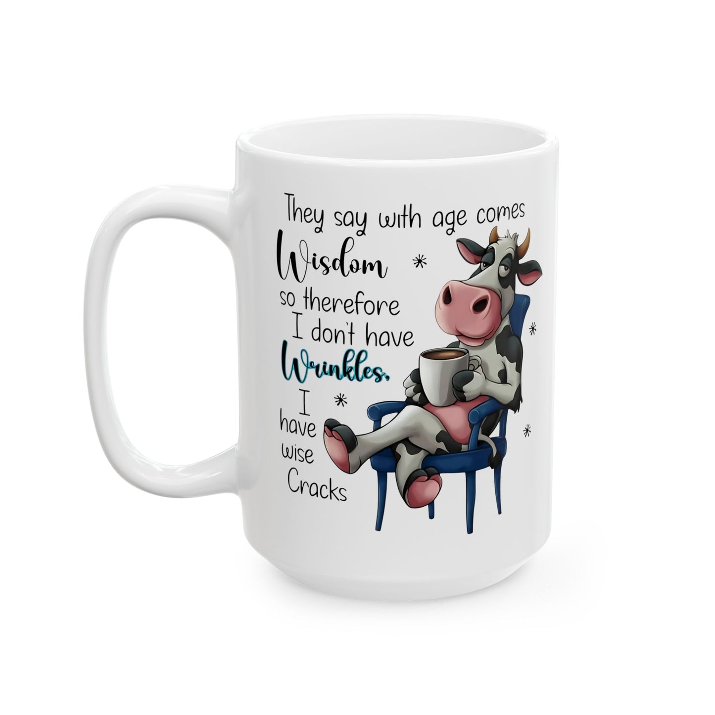 Taza de café, divertida taza de vaca, divertida taza de granja con frase tierna e ingeniosa, regalo perfecto para amantes del café, agricultores y amantes de los animales.