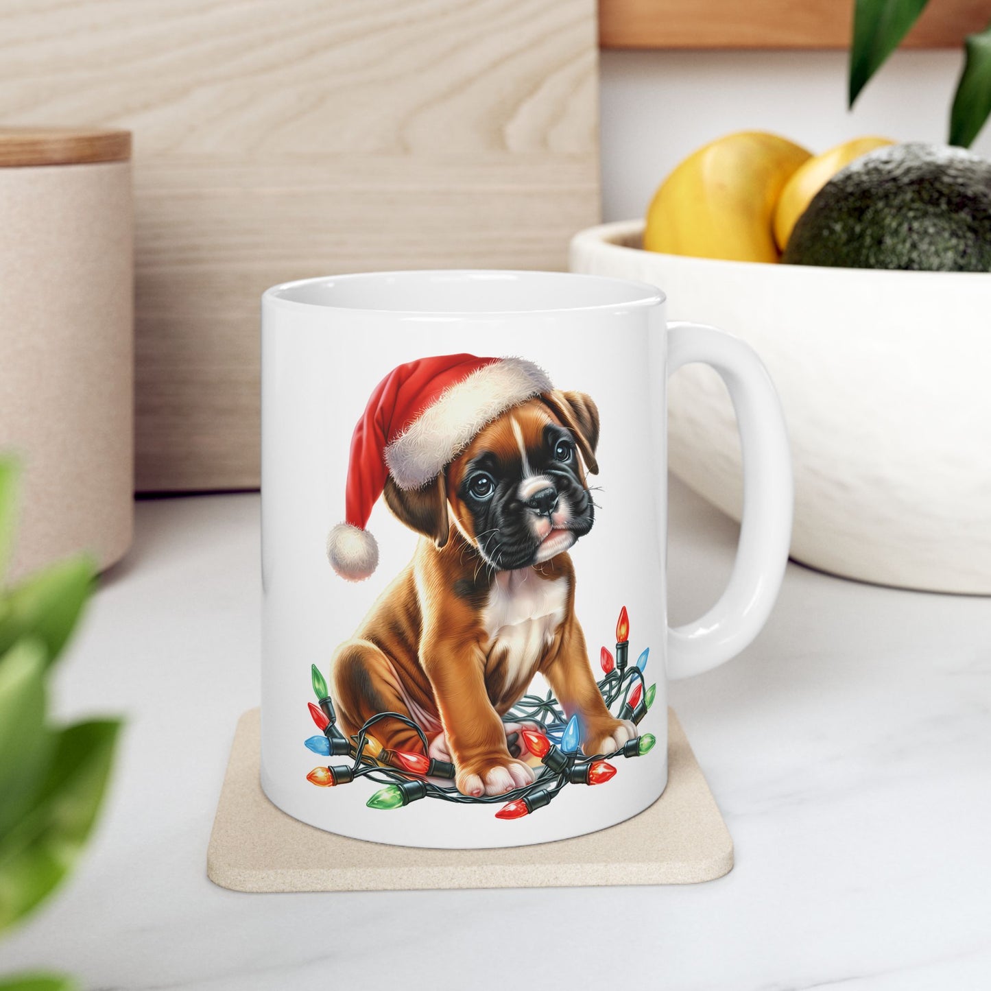 🐾 Boxer Christmas Lights Mug – Festive Cheer for Dog Lovers 🎄