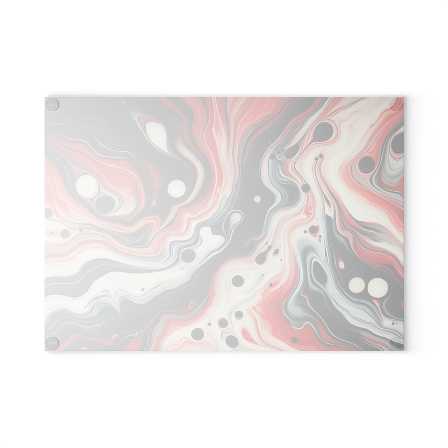 Tabla de cortar de vidrio con diseño de mármol rojo, negro y blanco: decoración de cocina moderna inspirada en el mármol, un regalo elegante y funcional.