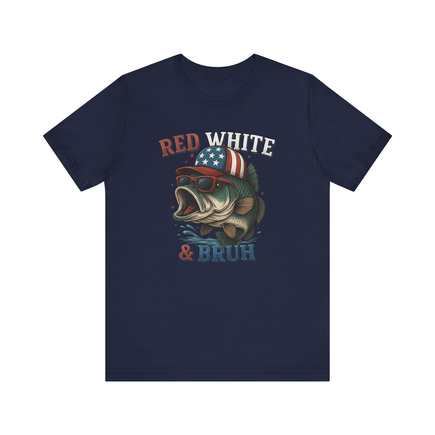 Divertida camiseta patriótica de pescado, con estampado rojo, blanco y negro, unisex, ideal para el 4 de julio, regalo para papá, ideal para barbacoas de verano.