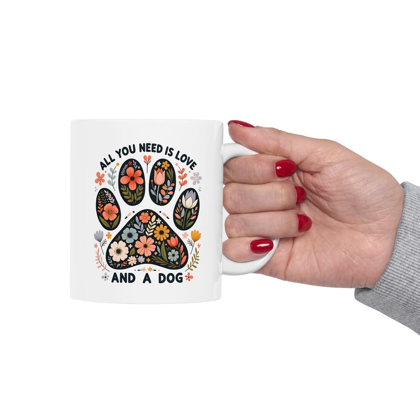 🐾 All You Need Is Love and a Dog Mug – Floral Paws & Heartwarming Sips 🌸🐶