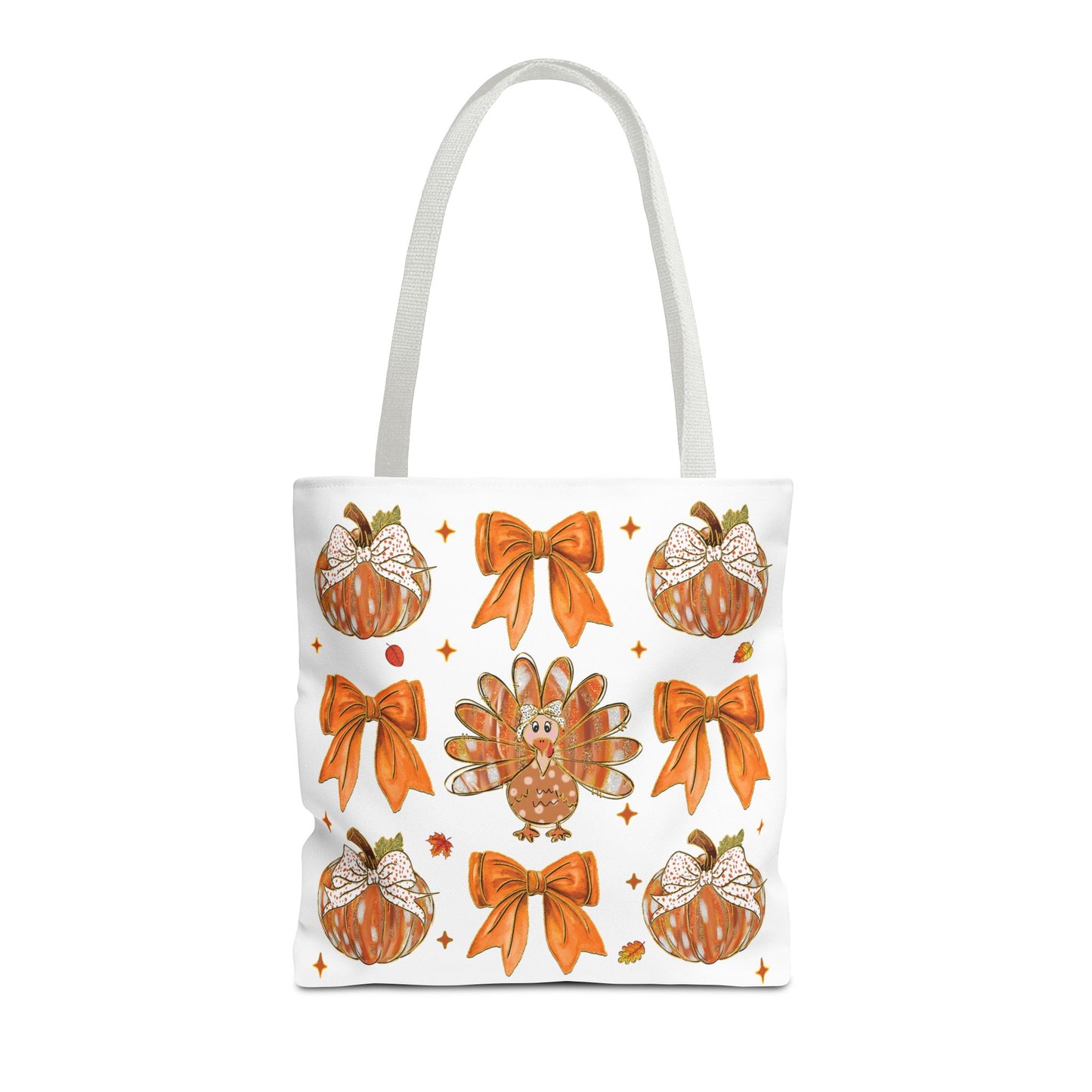 🎀 Girly Bows & Turkey Tote Bag – Cute & Cozy Thanksgiving Style 🦃🧡