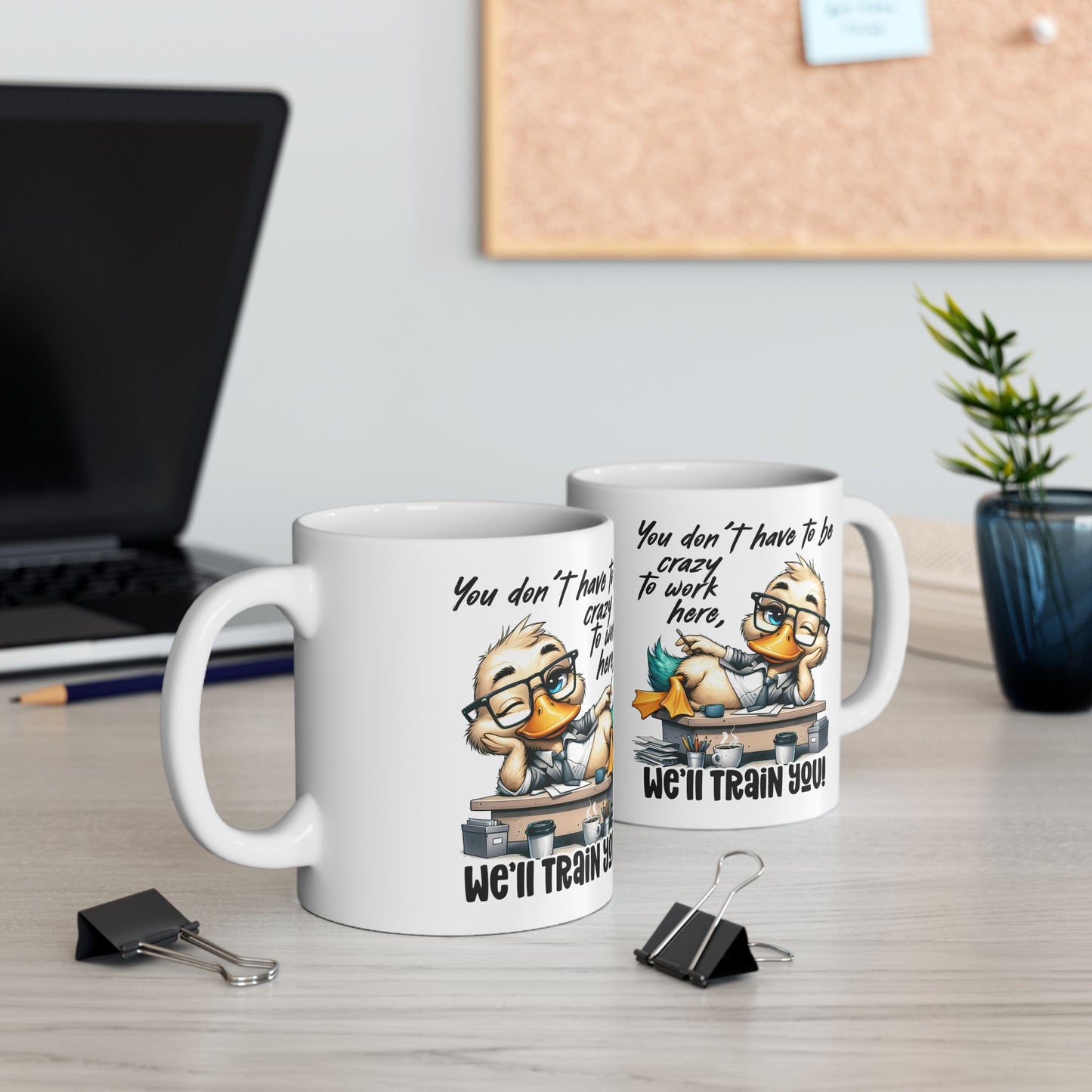 🖊️ Te capacitaremos: divertida taza de café con forma de pato para compañeros de trabajo y travesuras de oficina ☕
