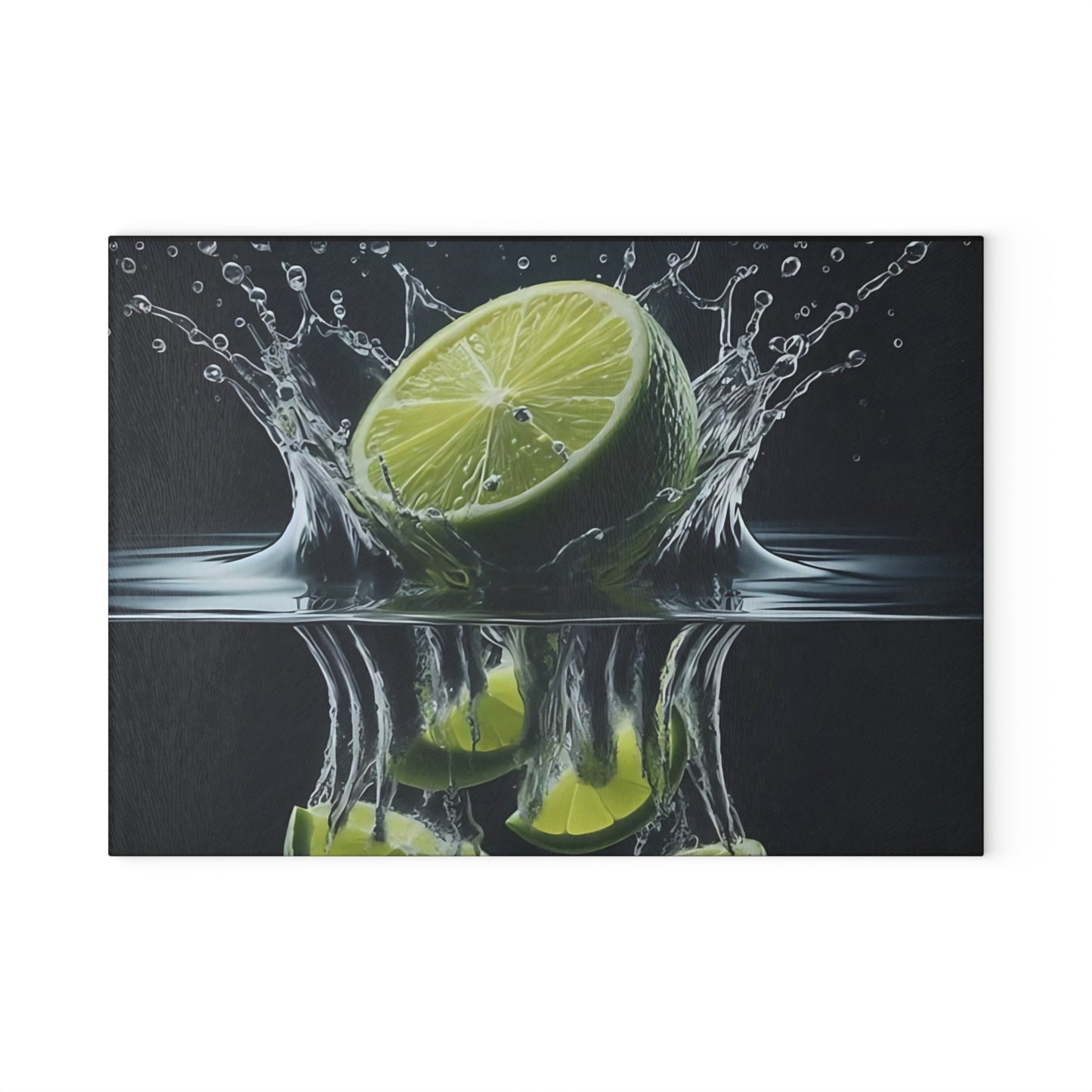 🍋 Lime Splash Glass Cutting Board – Refreshing Citrus Style for Your Kitchen
